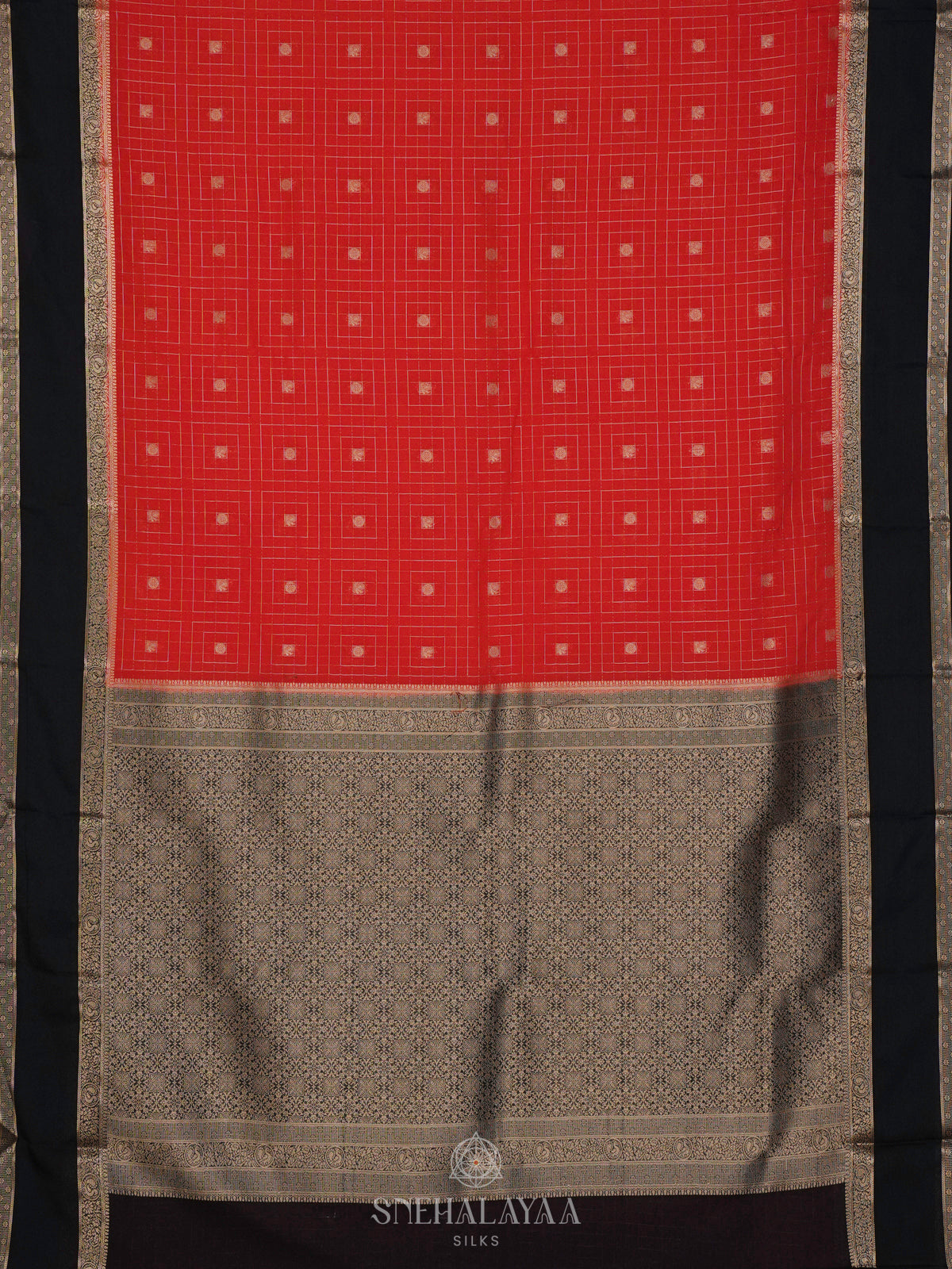 Red Mysore Silk Saree
