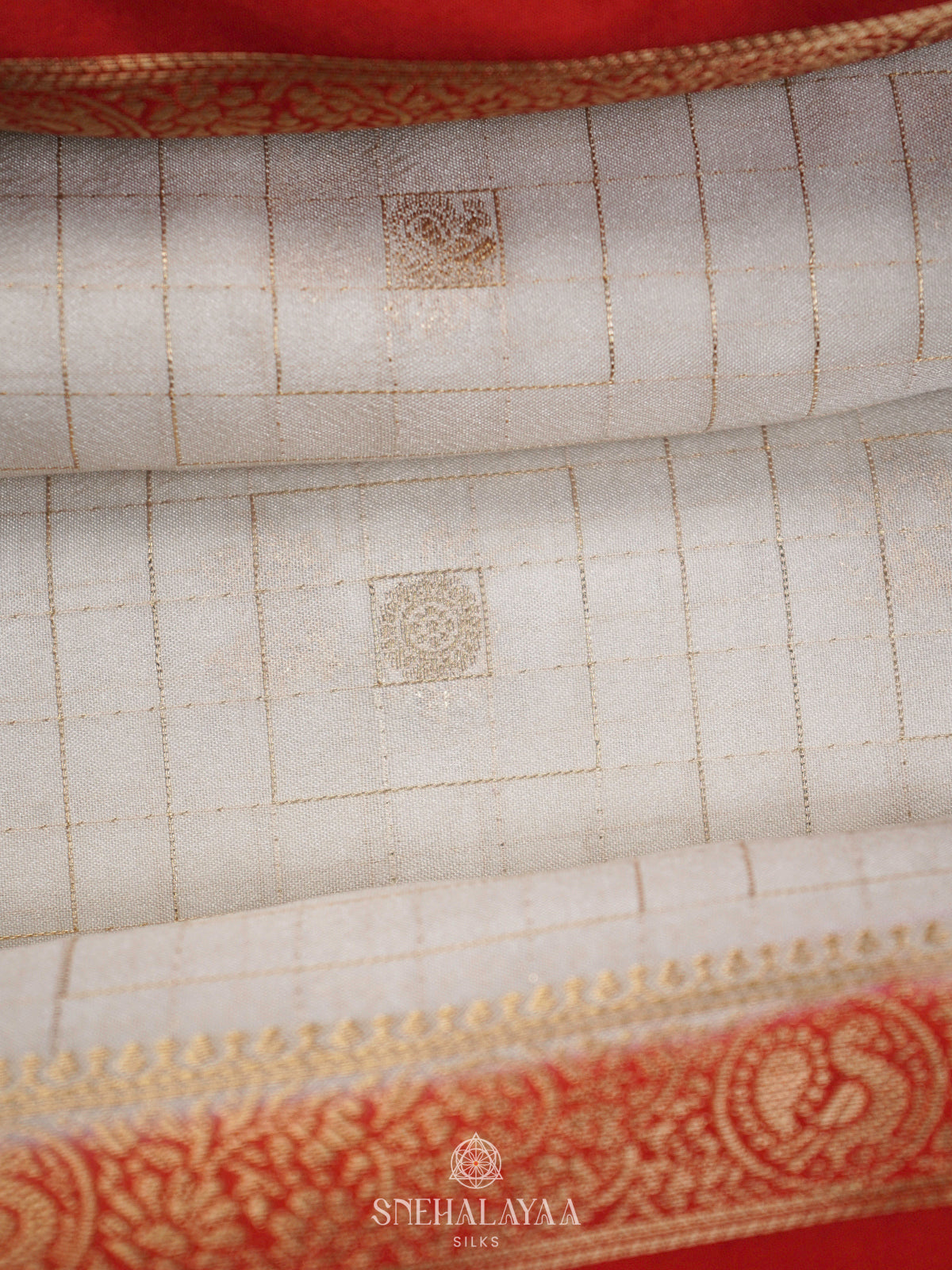 White Mysore Silk Saree