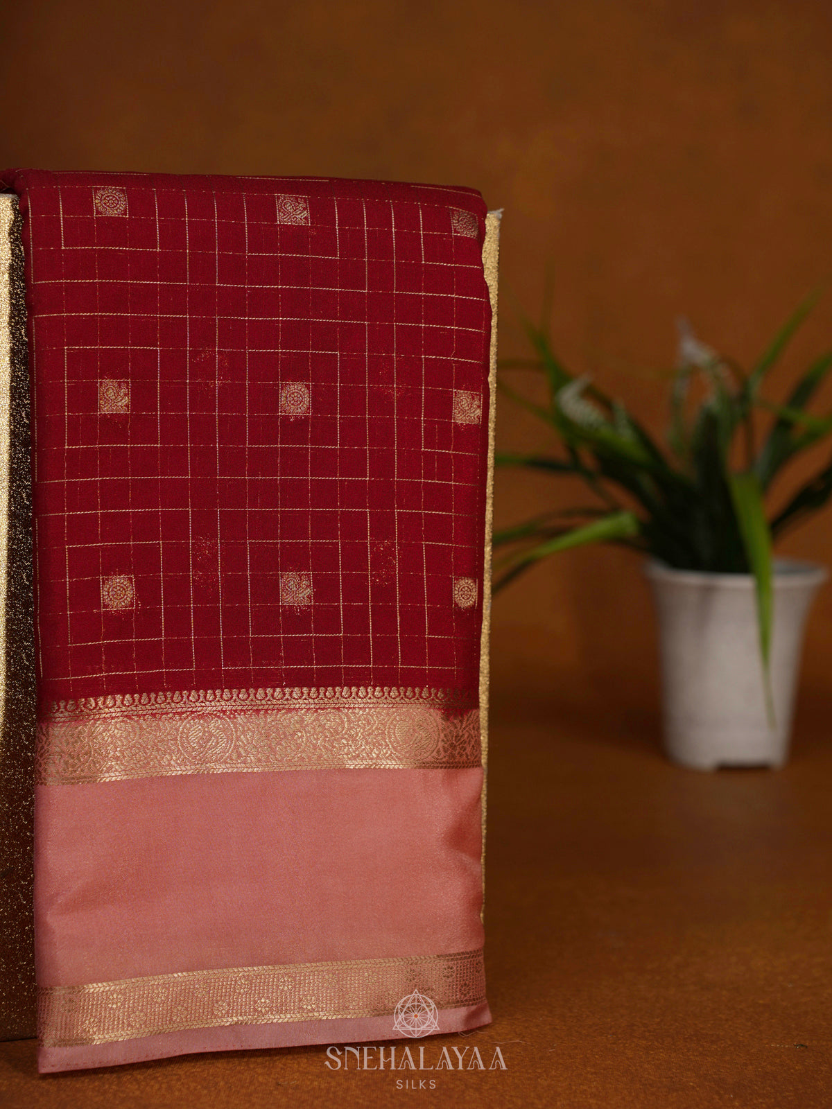 Red Mysore Silk Saree