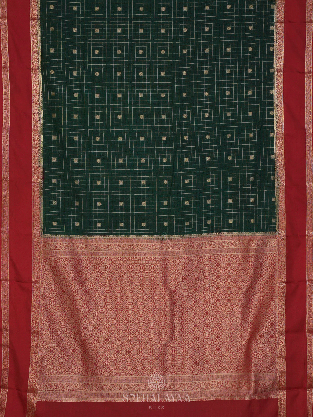Forest Green Mysore Silk Saree