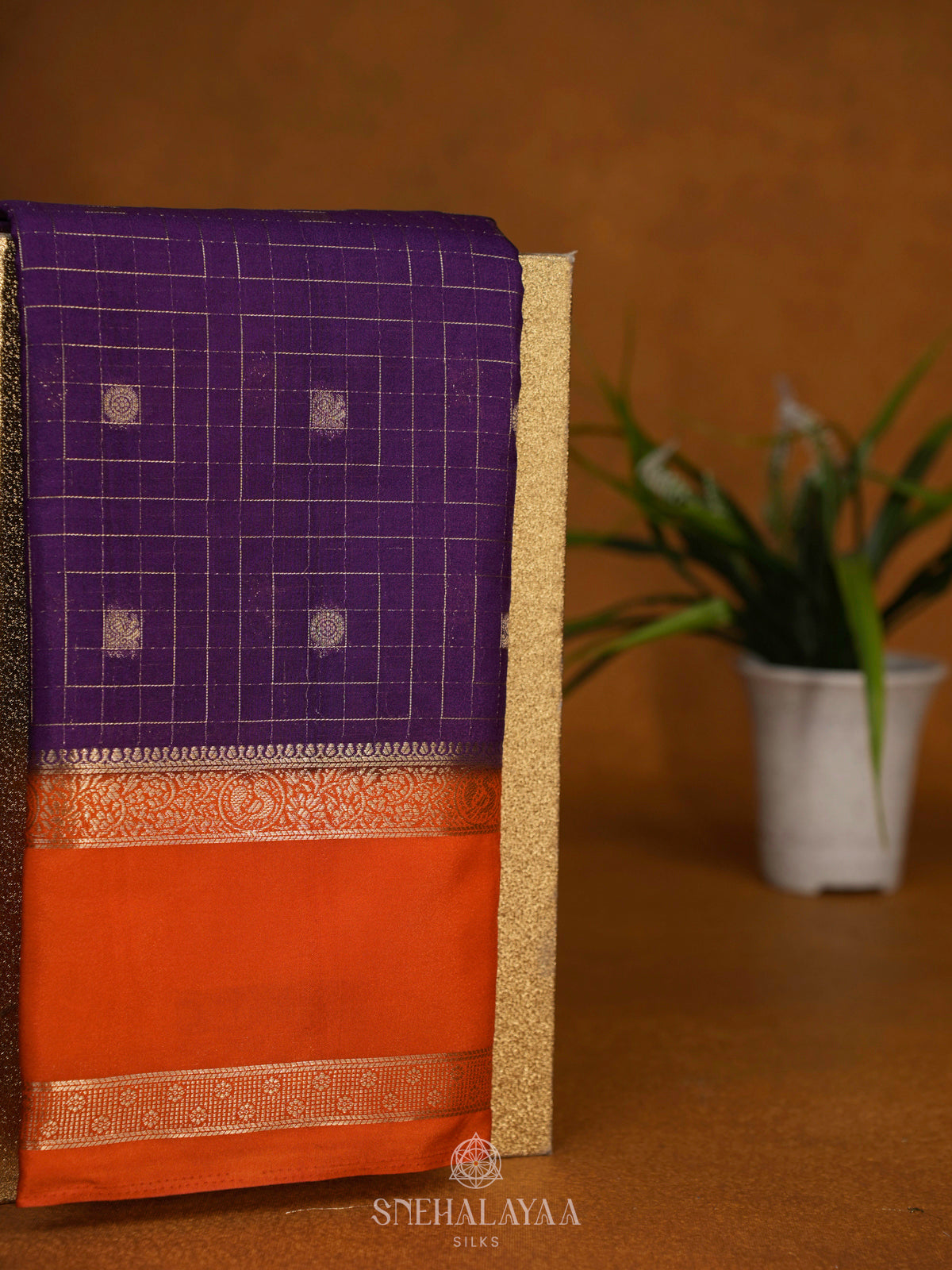 Purple Mysore Silk Saree