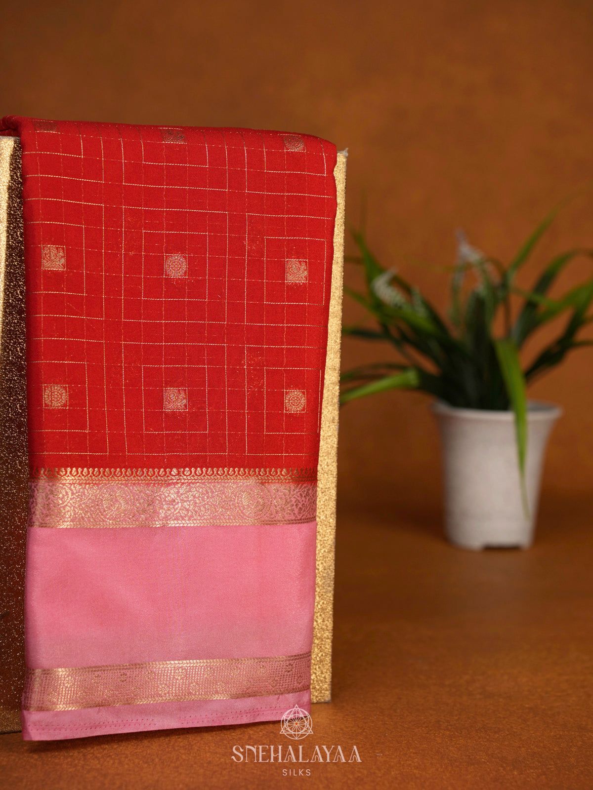Red Mysore Silk Saree