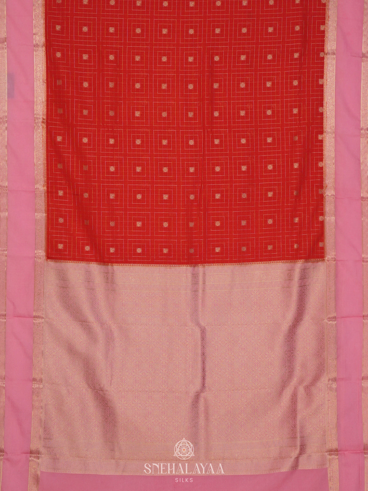 Red Mysore Silk Saree