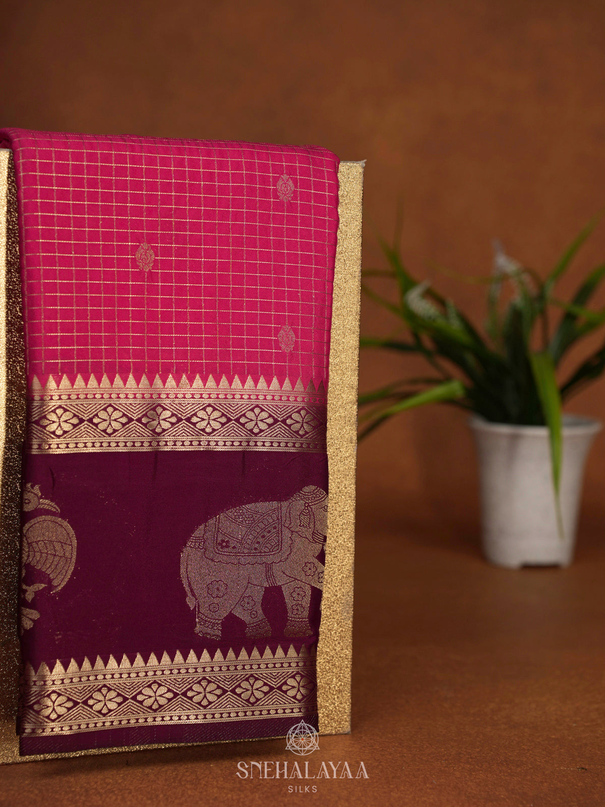 Pink Mysore Silk Saree