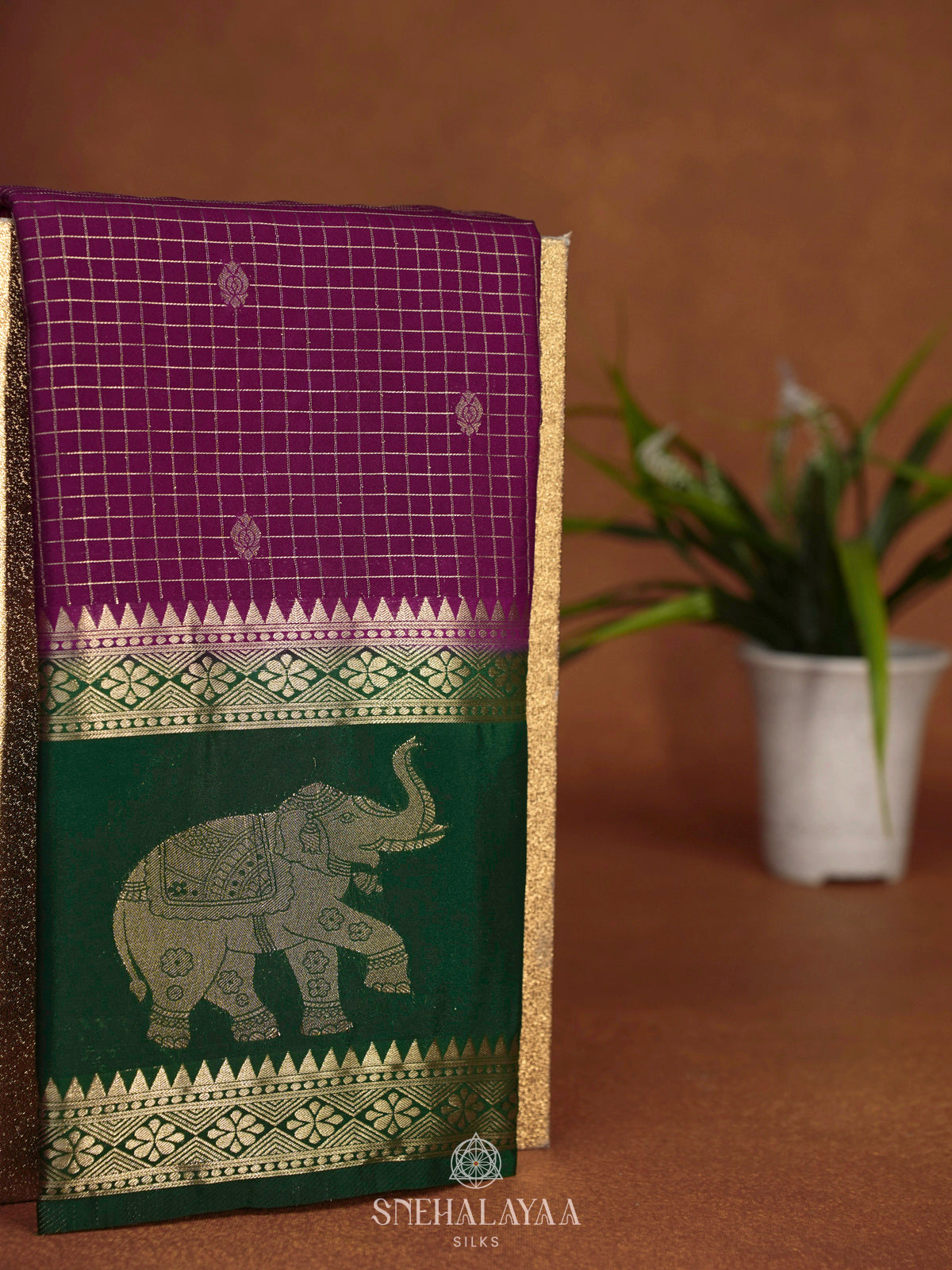 Magenta Mysore Silk Saree