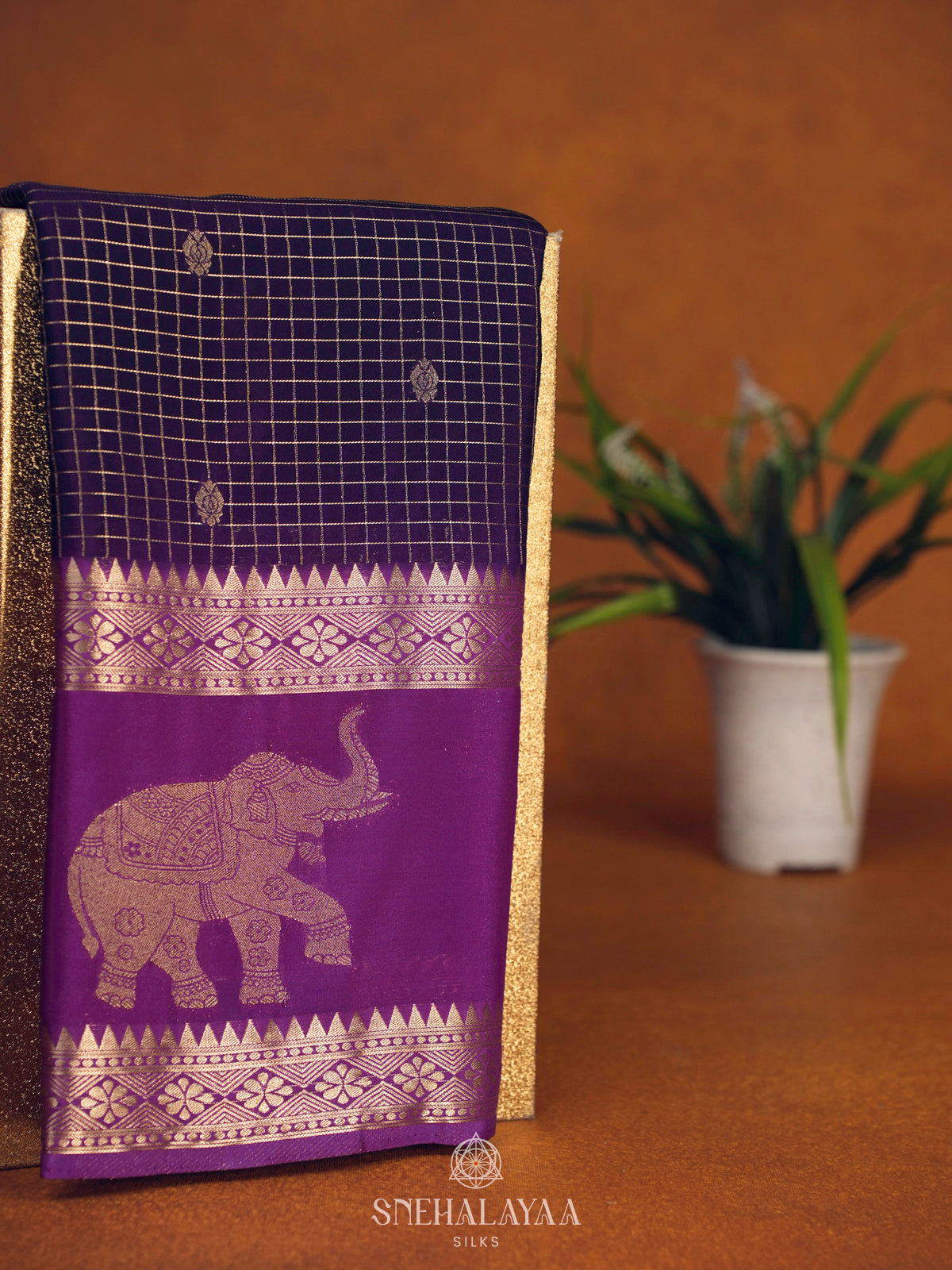 Purple Mysore Silk Saree