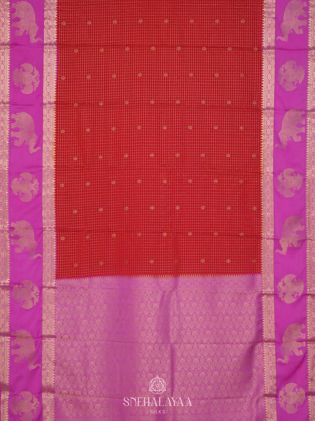 Red Mysore Silk Saree