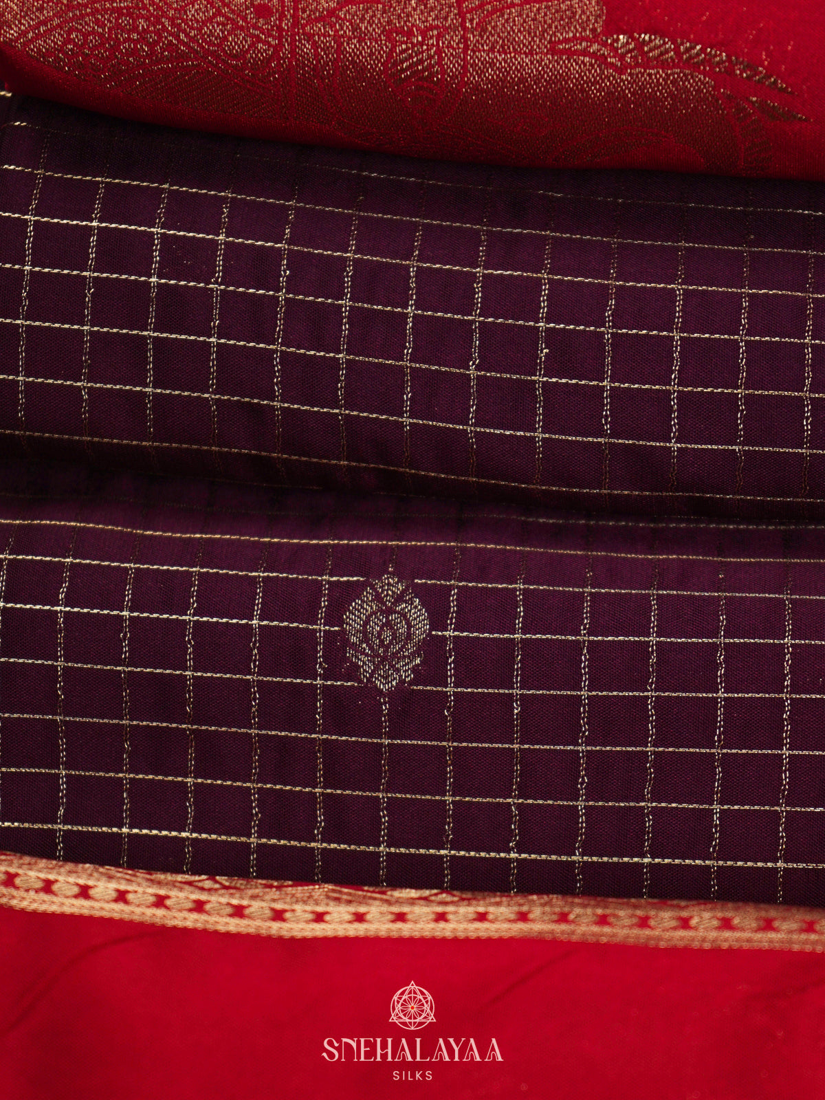 Brugundy Mysore Silk Saree