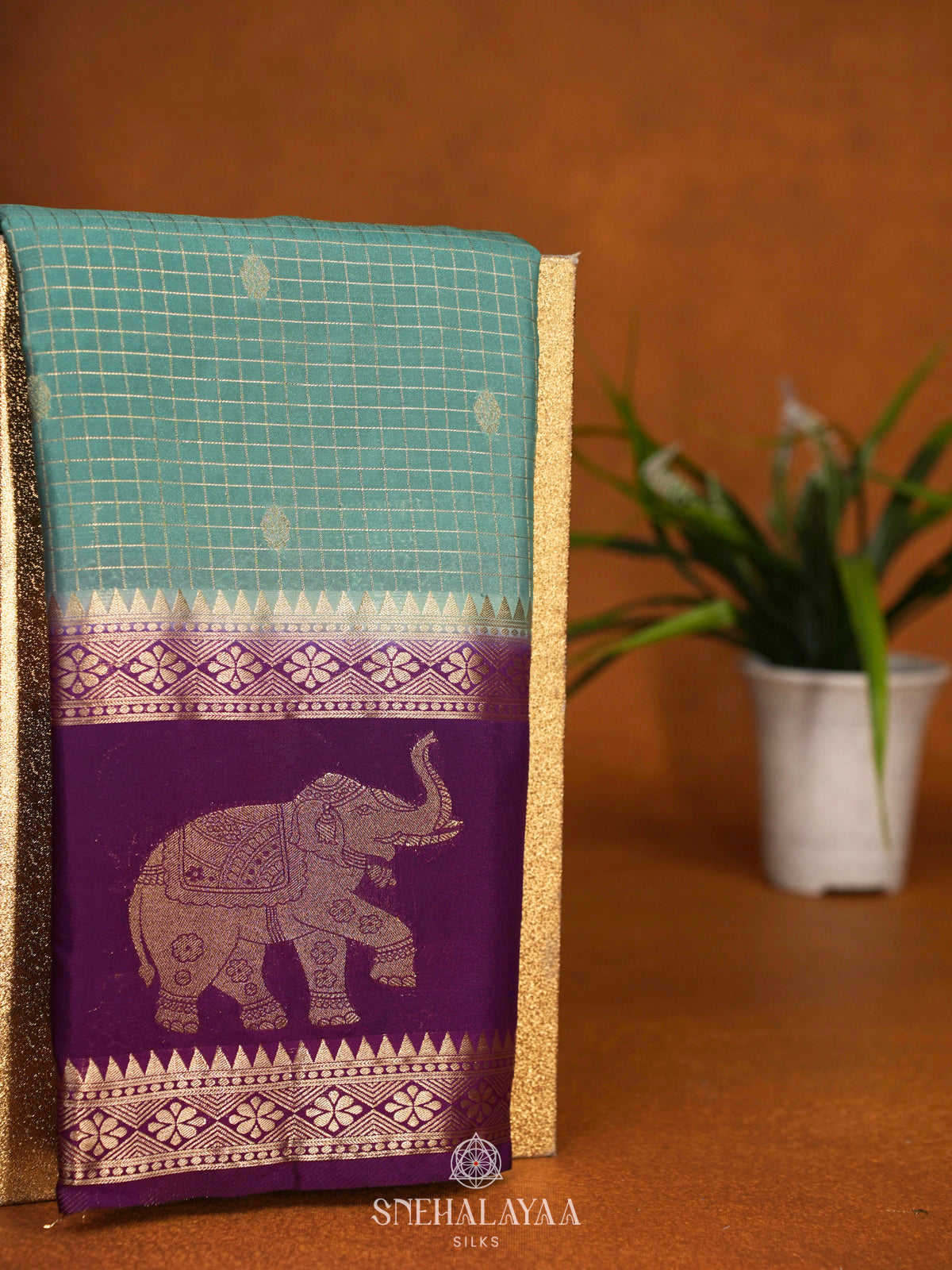 Mint Green Mysore Silk Saree