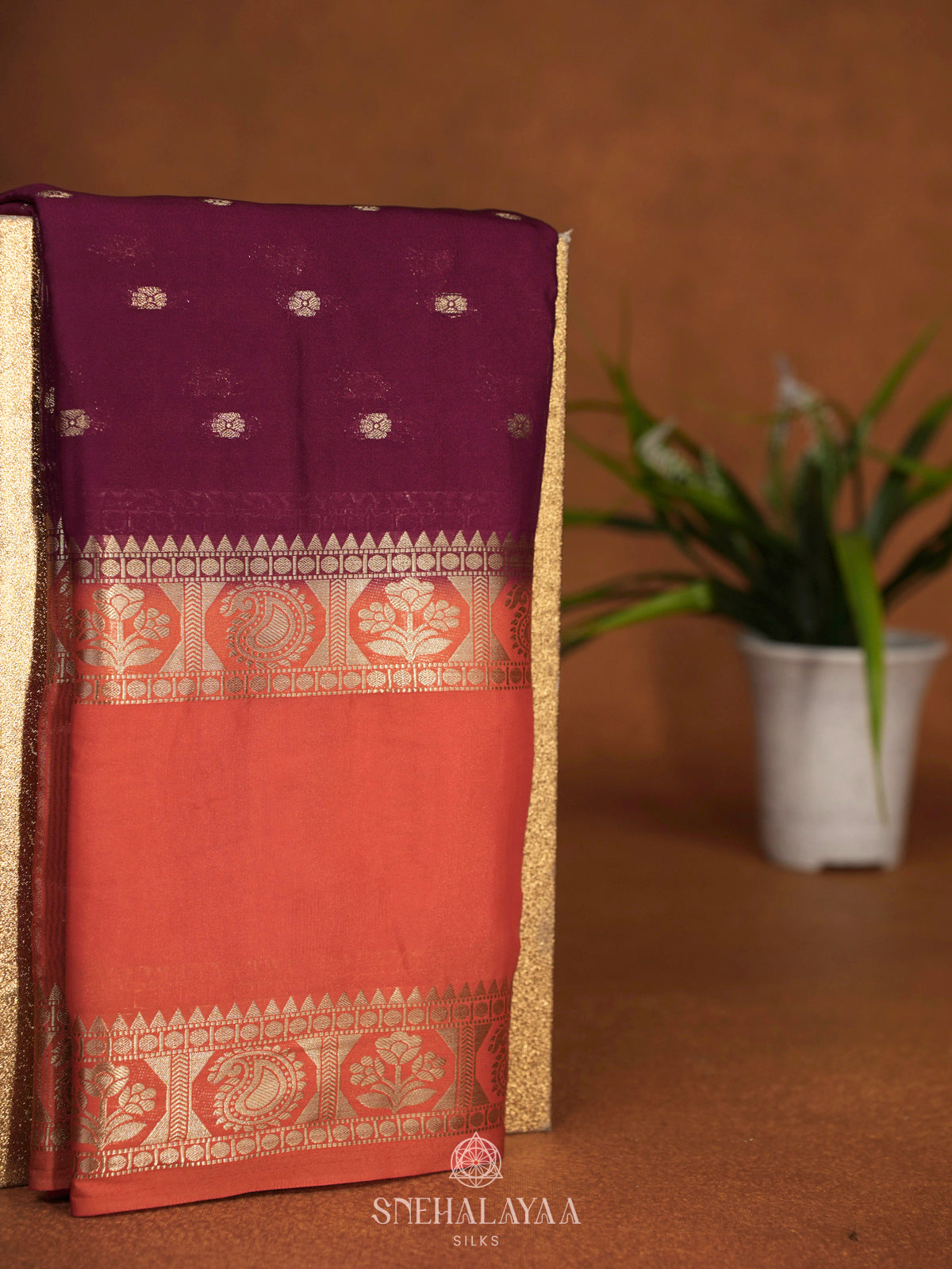 Magenta Mysore Silk Saree