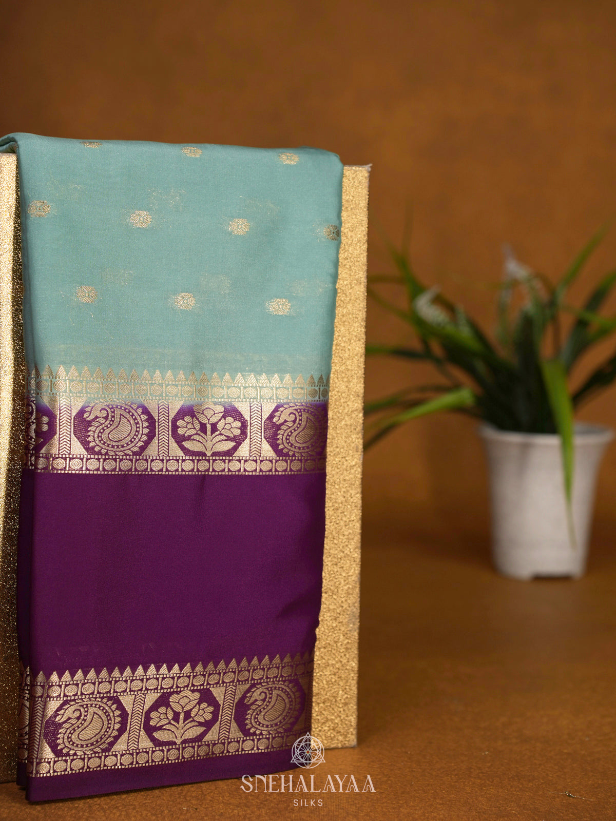 Mint Green Mysore Silk Saree