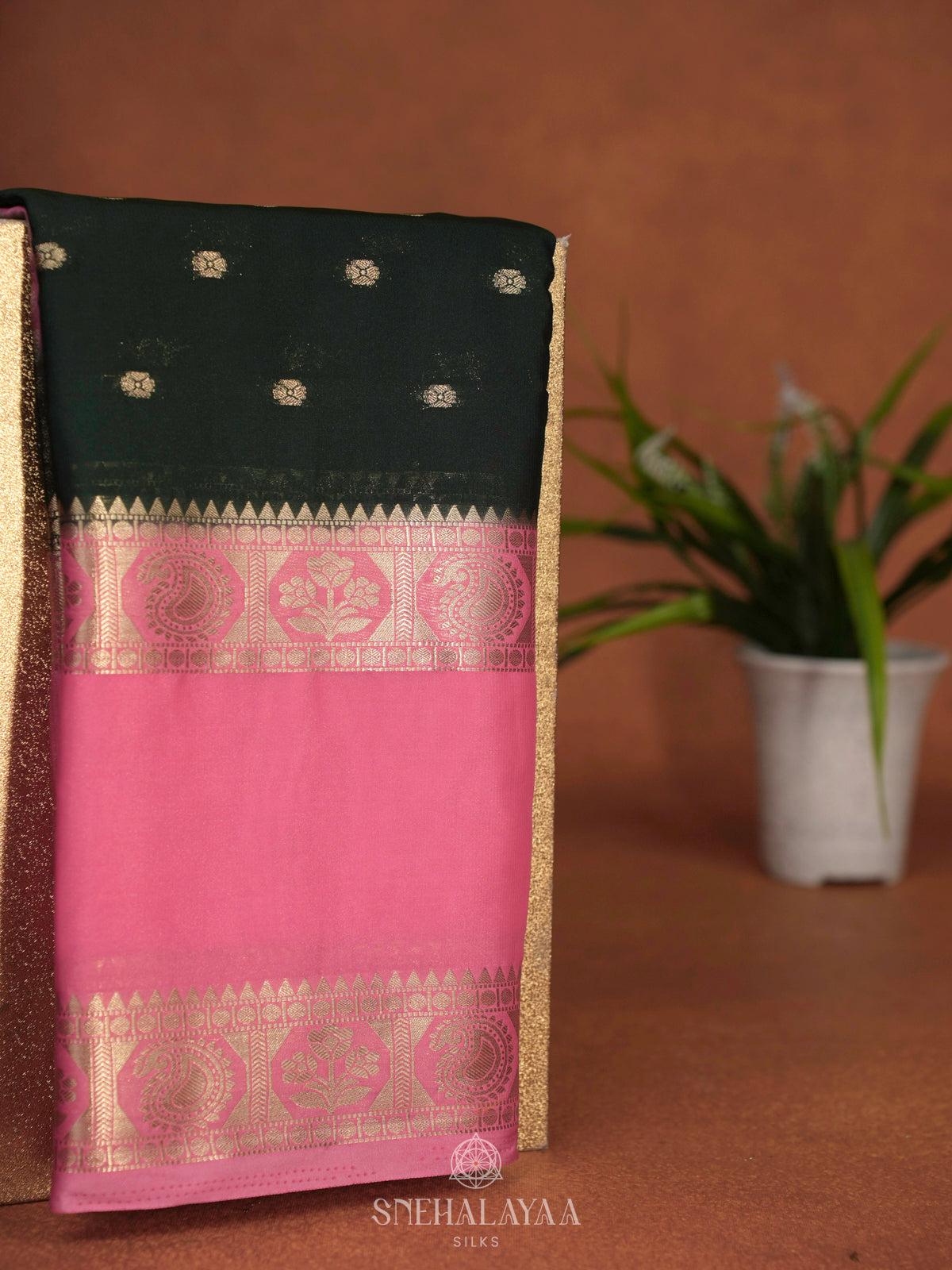 Forest Green Mysore Silk Saree