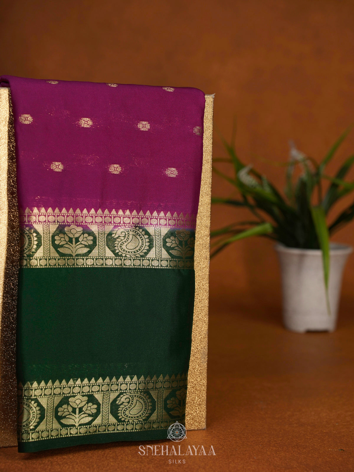 Magenta Mysore Silk Saree