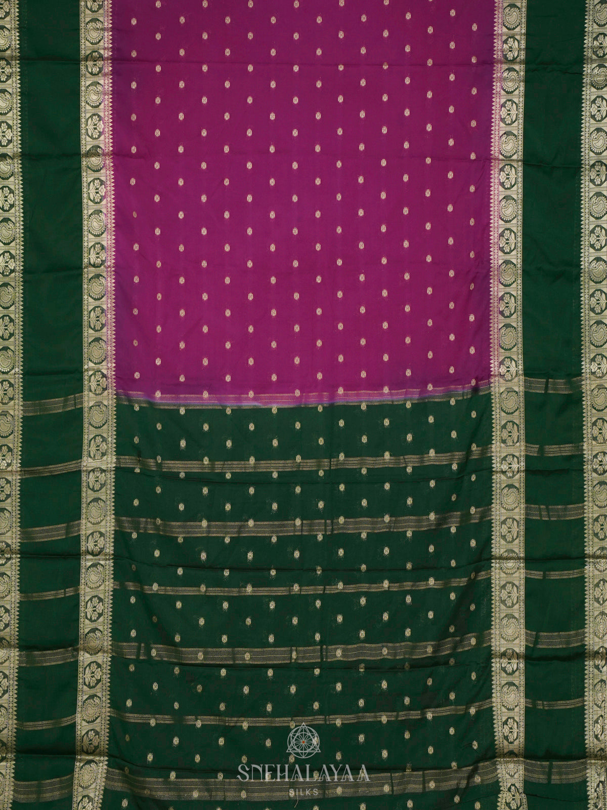 Magenta Mysore Silk Saree