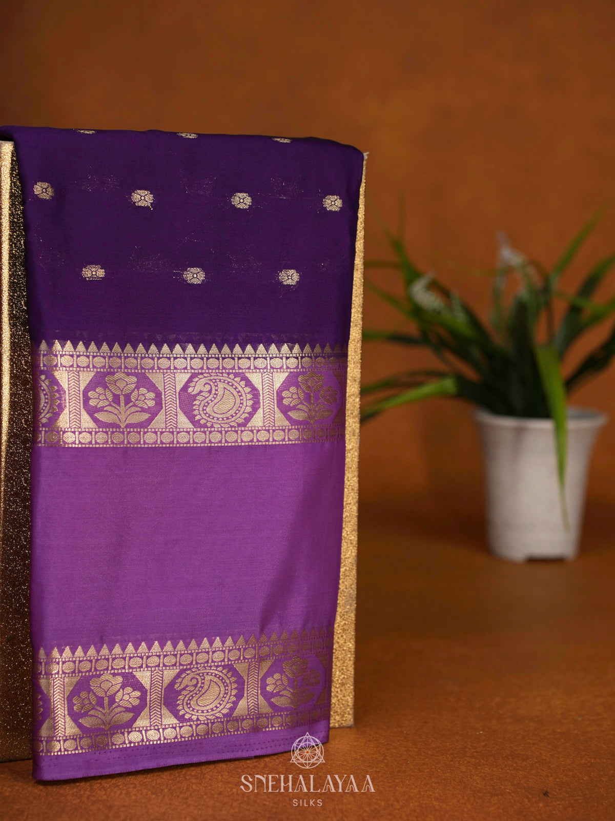 Purple Mysore Silk Saree