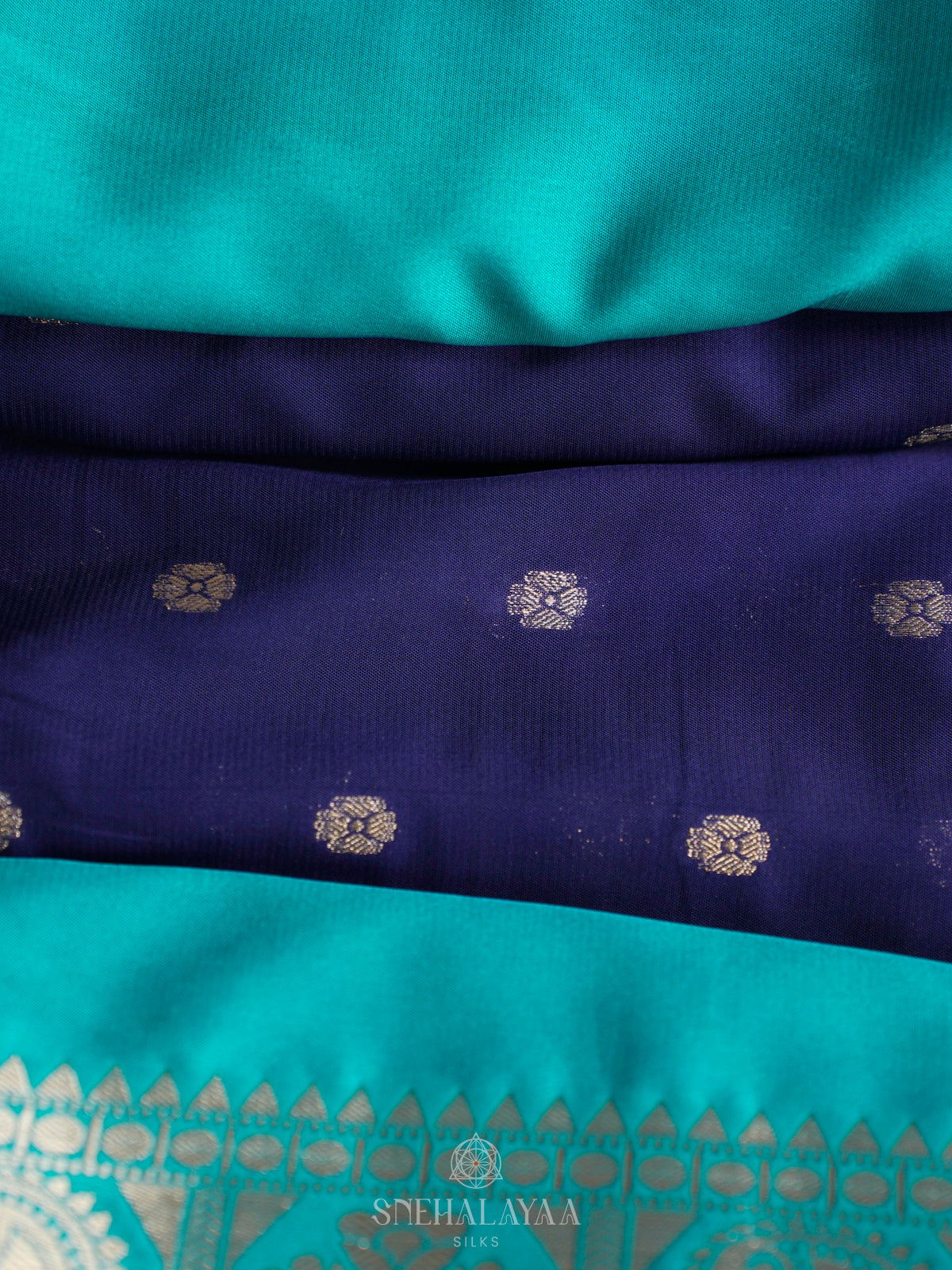Navy Blue Mysore Silk Saree