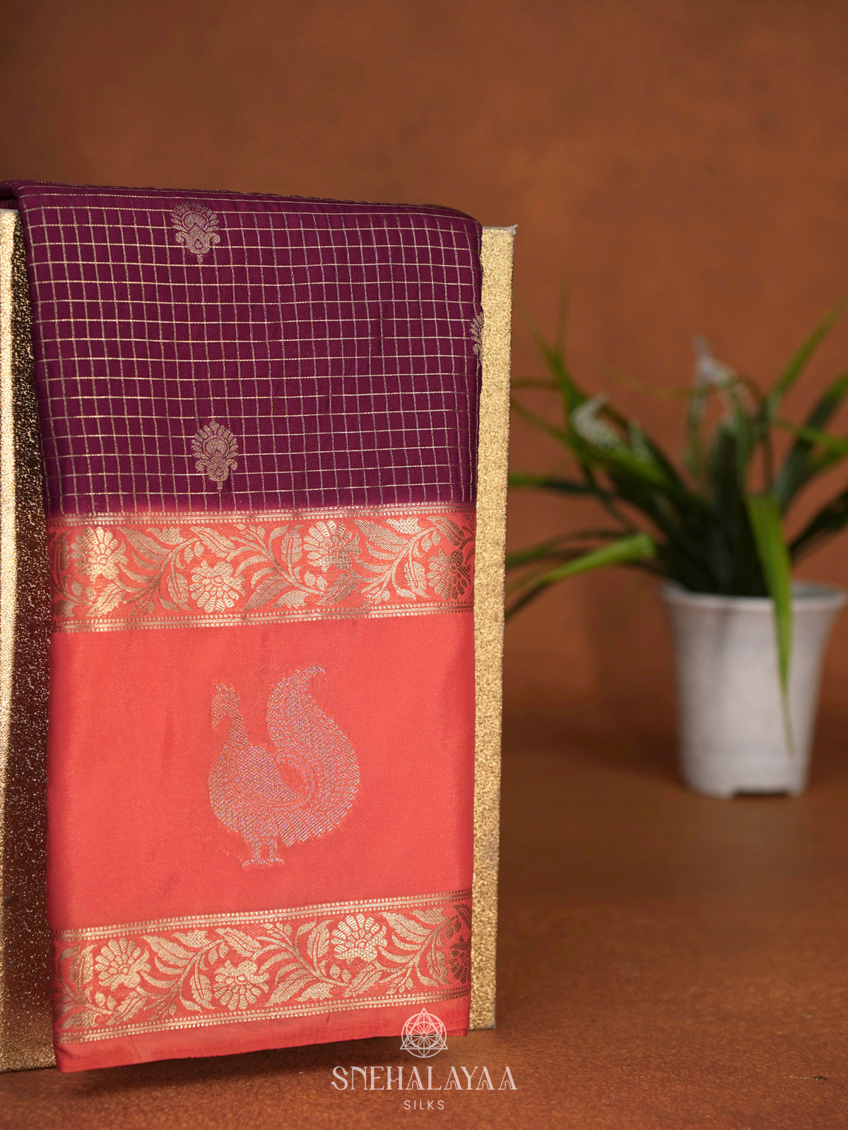 Magenta Mysore Silk Saree