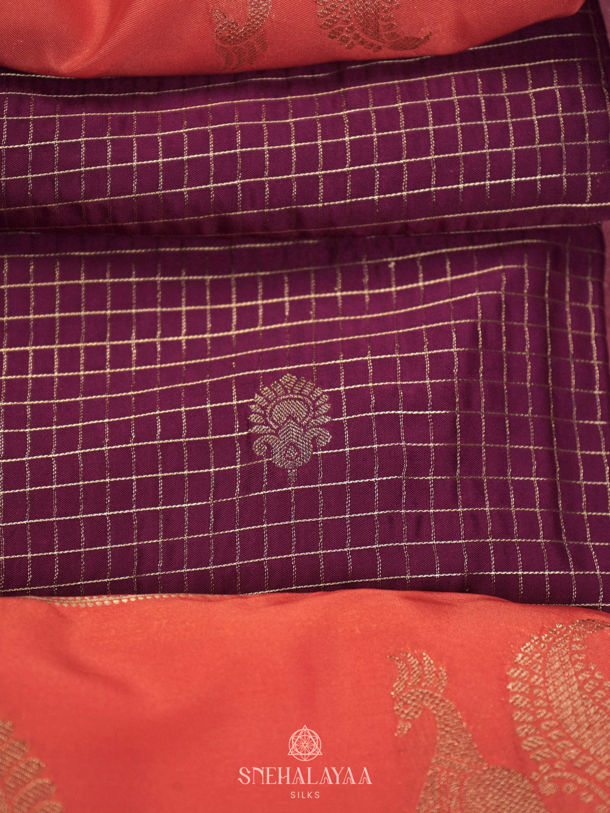 Magenta Mysore Silk Saree