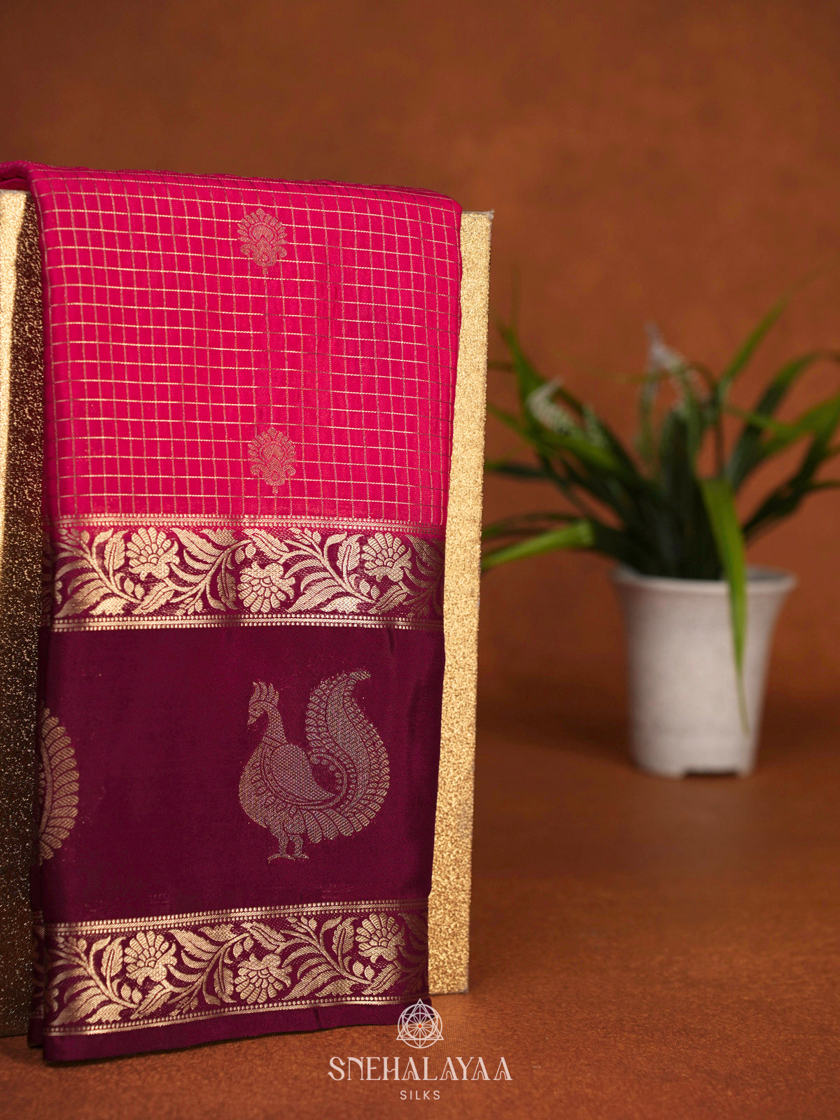 Pink Mysore Silk Saree