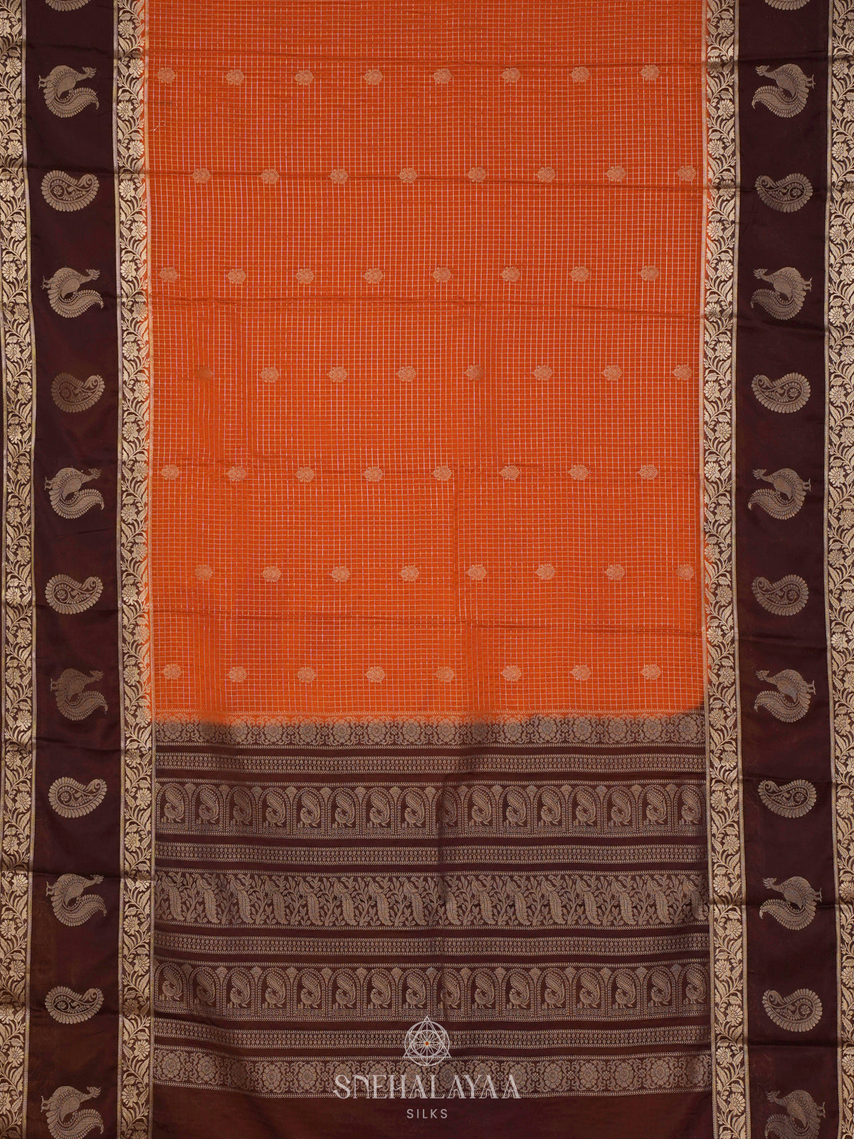 Orange Mysore Silk Saree