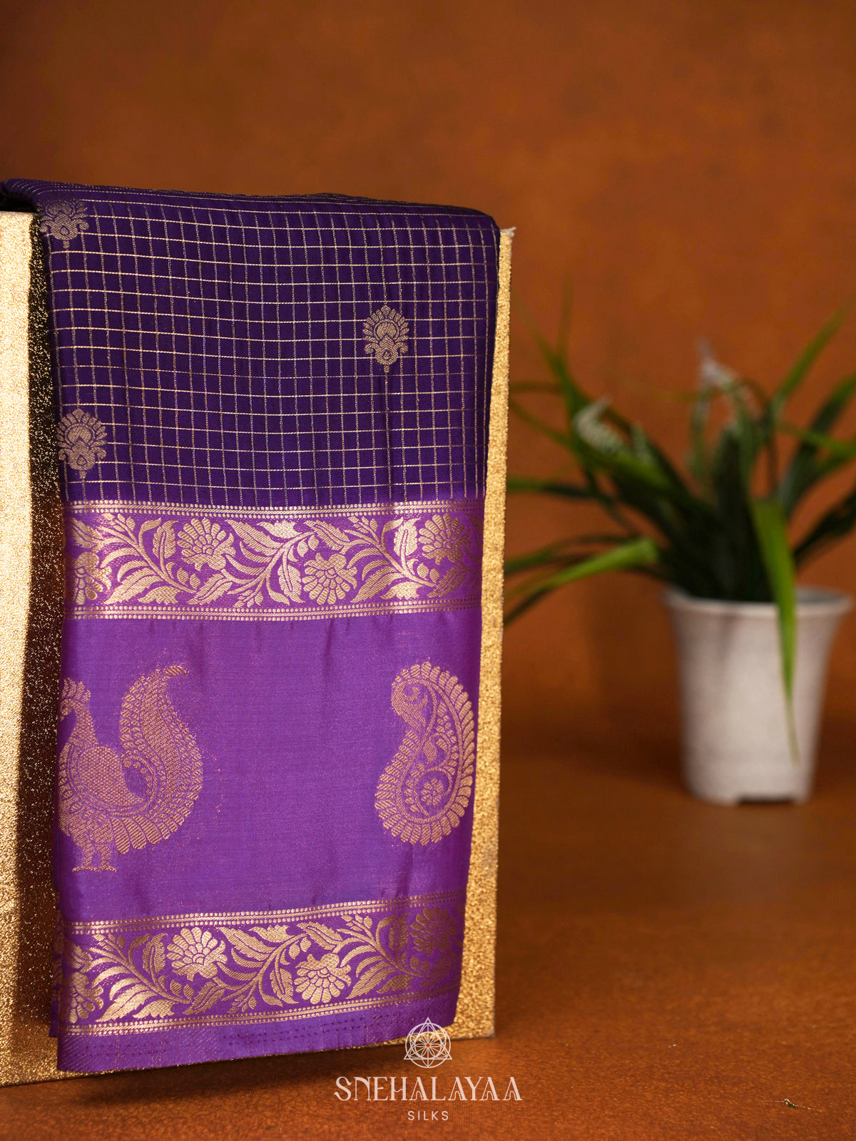Violet Mysore Silk Saree