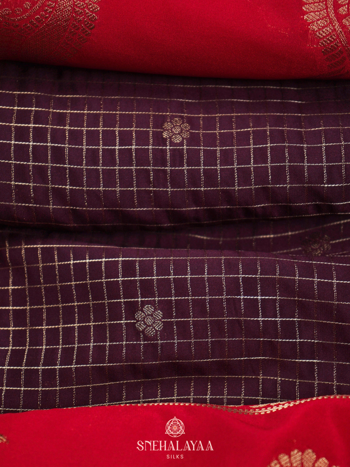 Brugundy Mysore Silk Saree