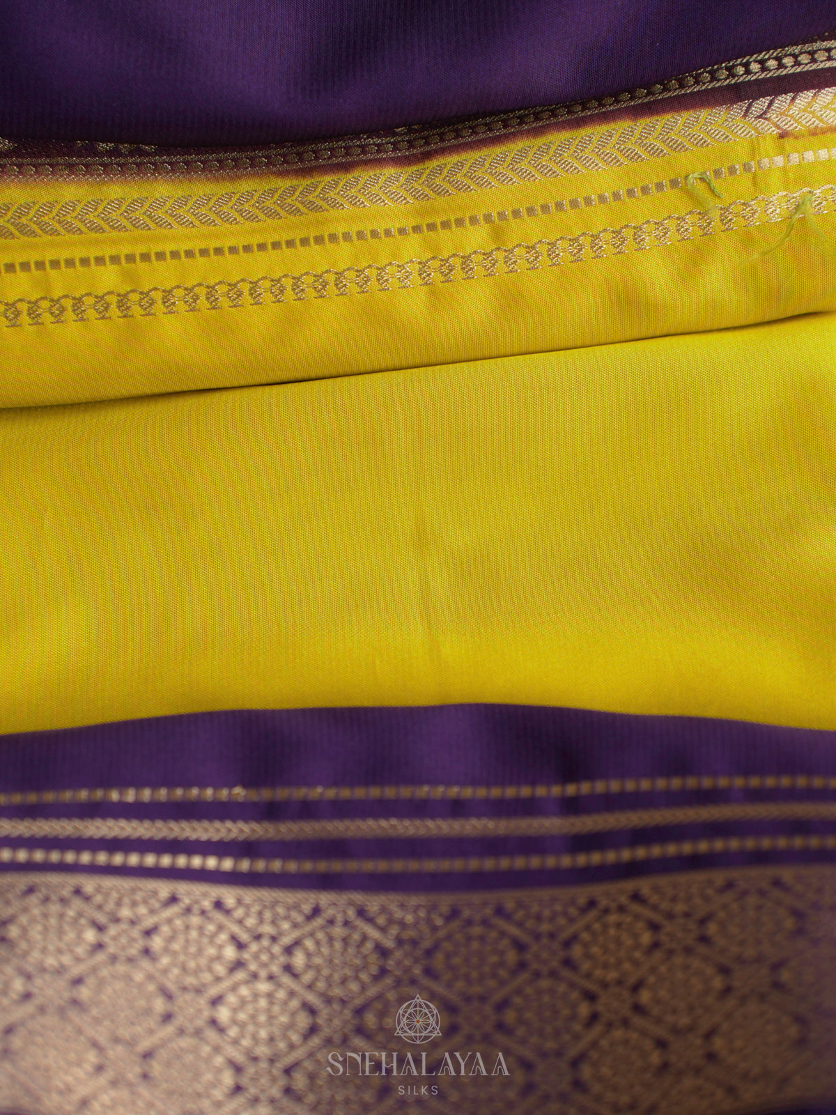 Lemon Yellow Mysore Silk Saree