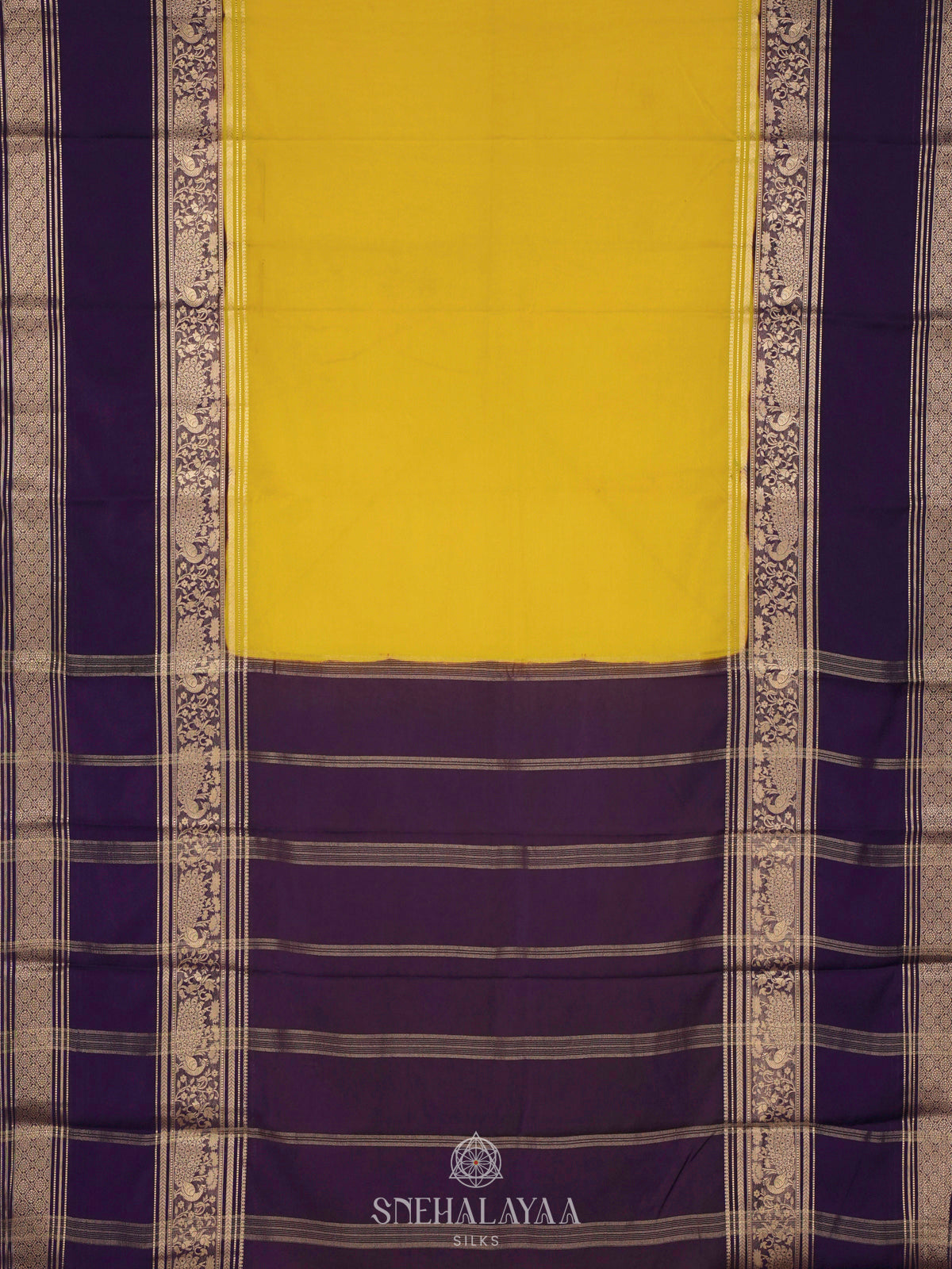 Lemon Yellow Mysore Silk Saree