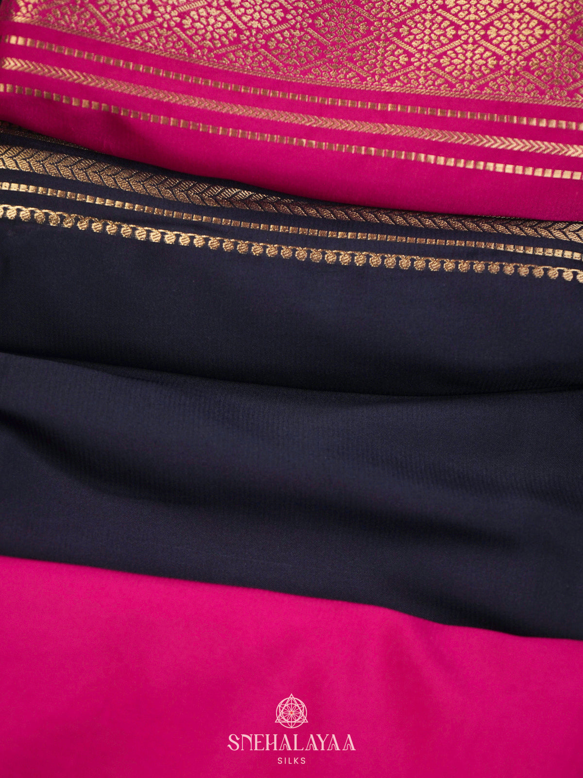 Black Mysore Silk Saree