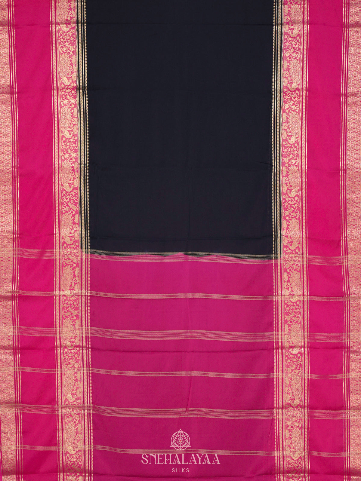 Black Mysore Silk Saree