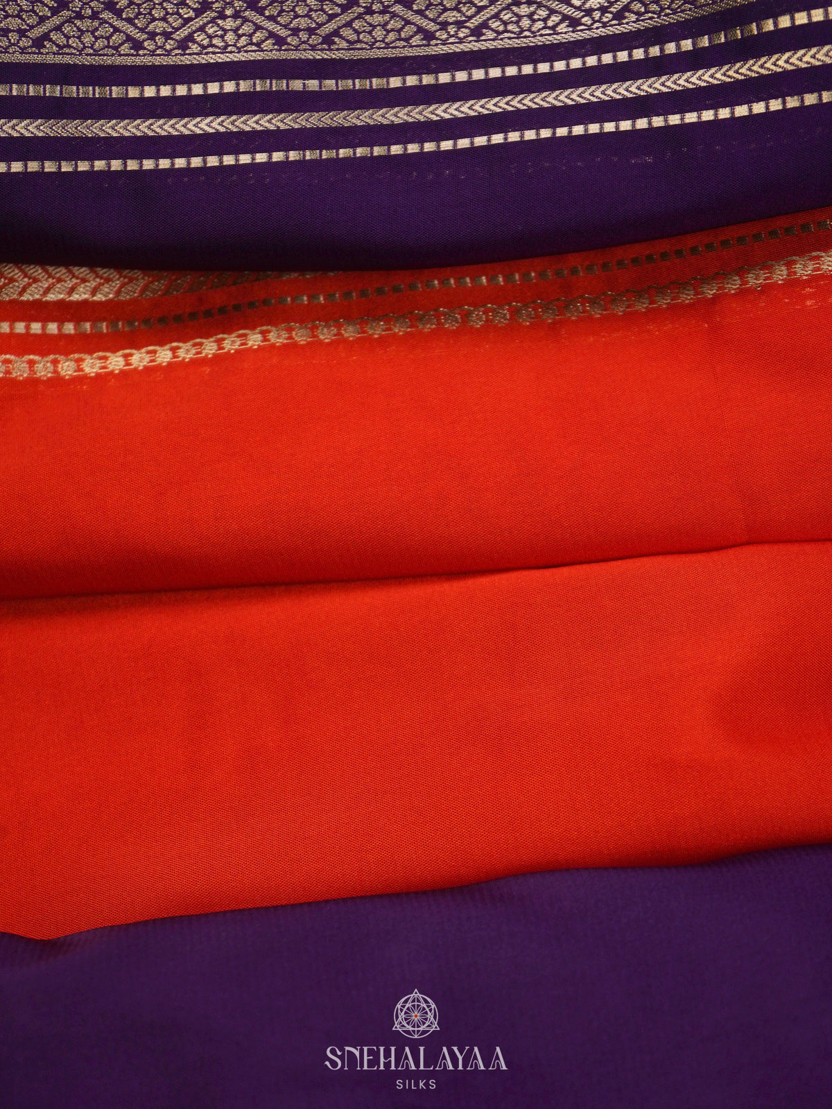Orange Mysore Silk Saree