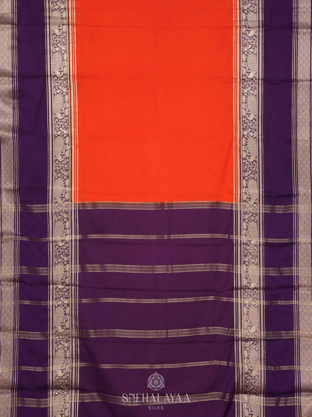 Orange Mysore Silk Saree