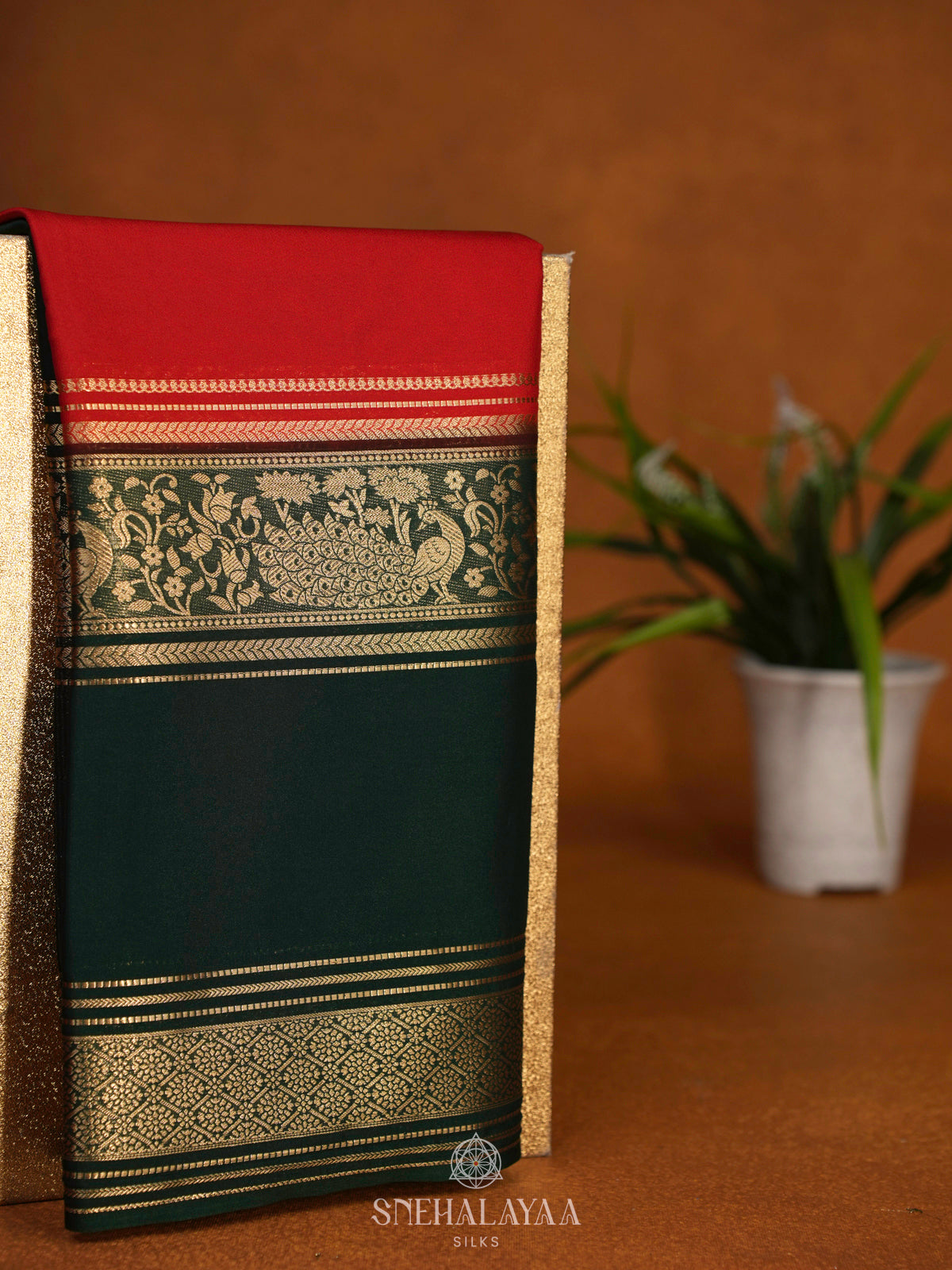 Red Mysore Silk Saree