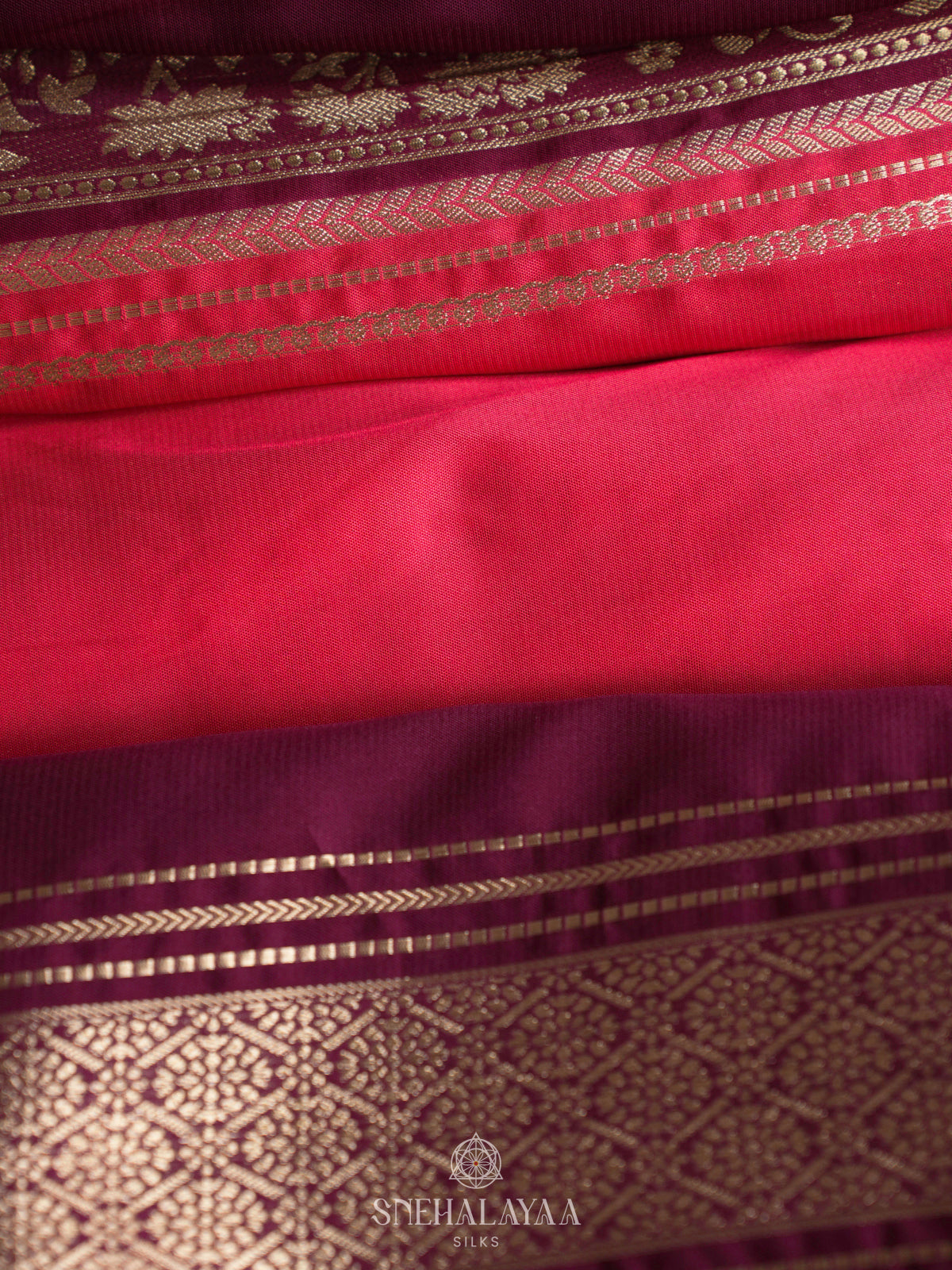 Ruby Red Mysore Silk Saree
