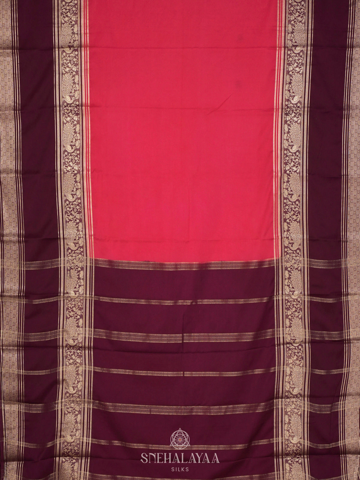 Ruby Red Mysore Silk Saree