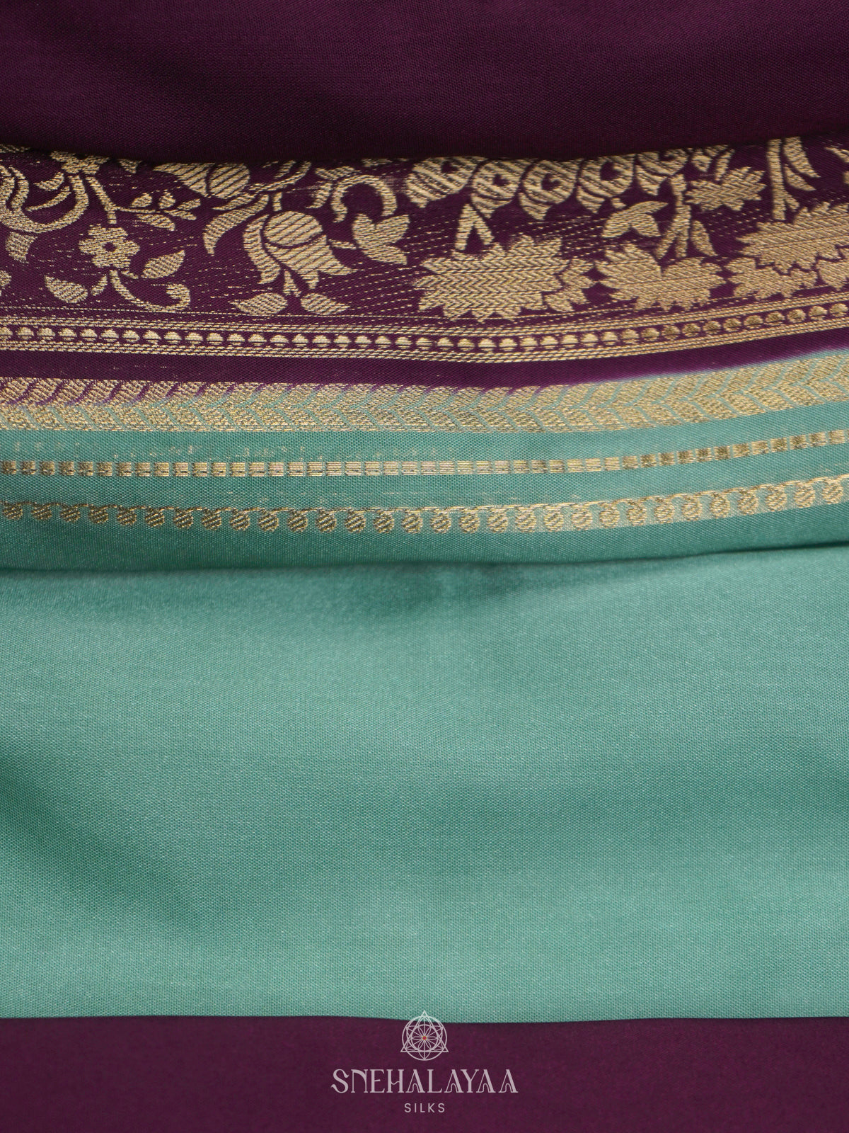 Teal Green Mysore Silk Saree