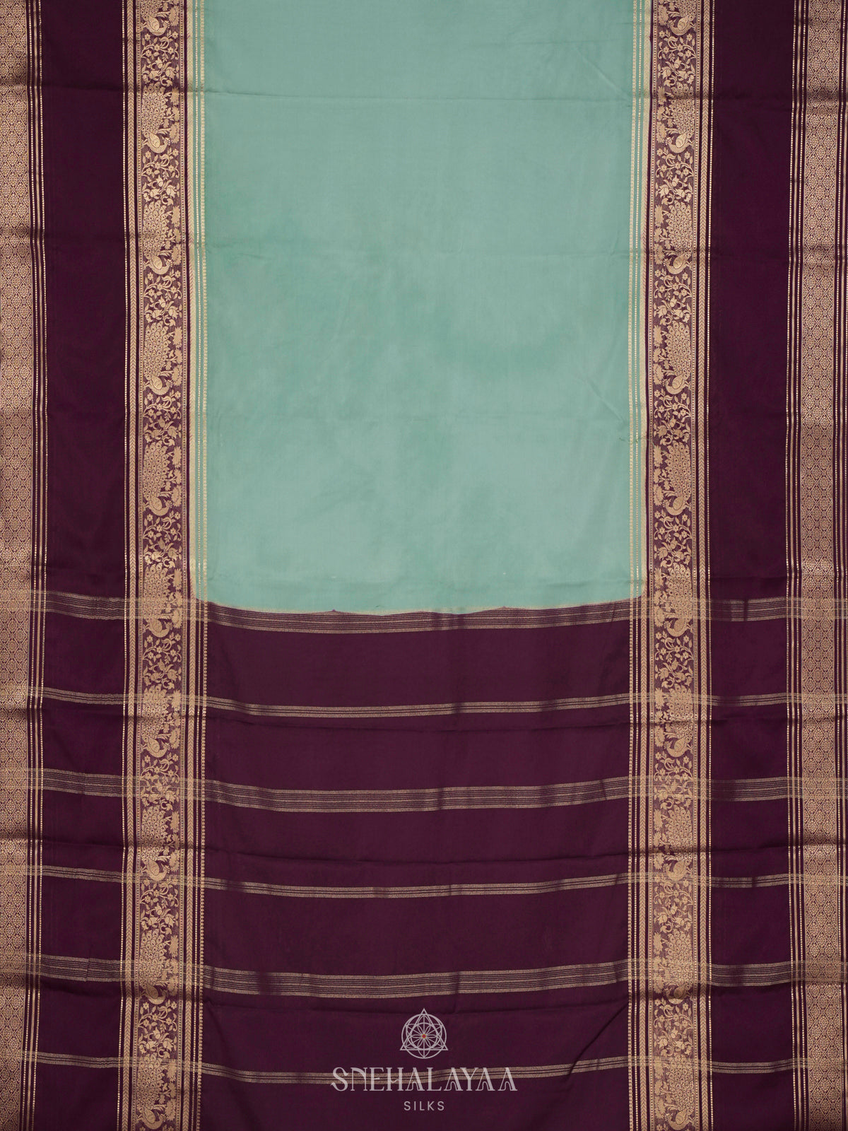 Teal Green Mysore Silk Saree
