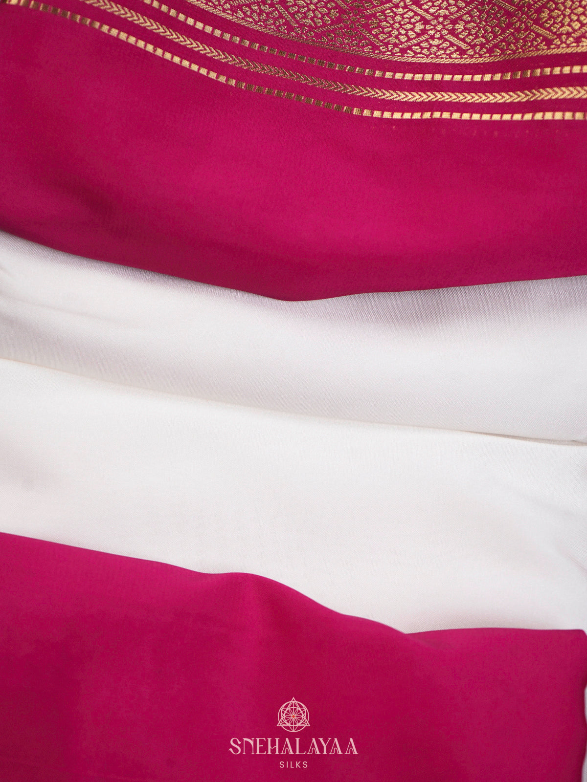 White Mysore Silk Saree