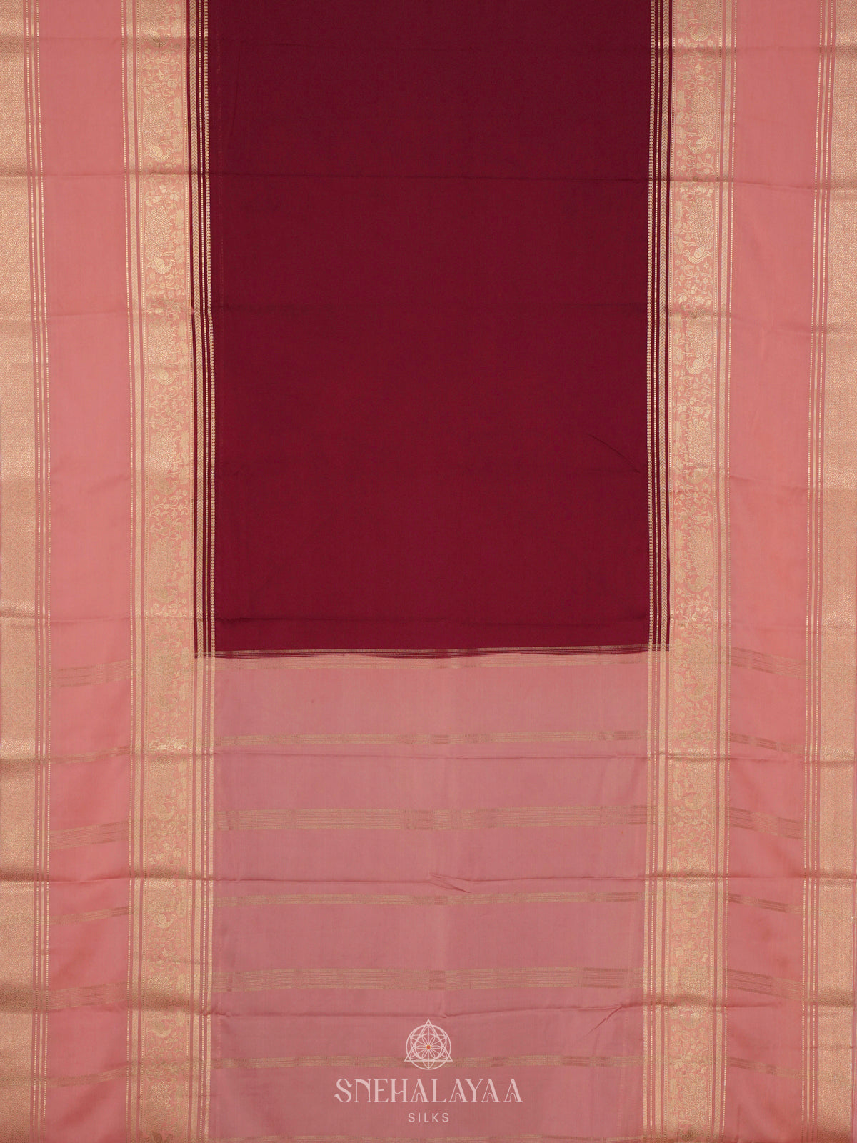 Maroon Mysore Silk Saree