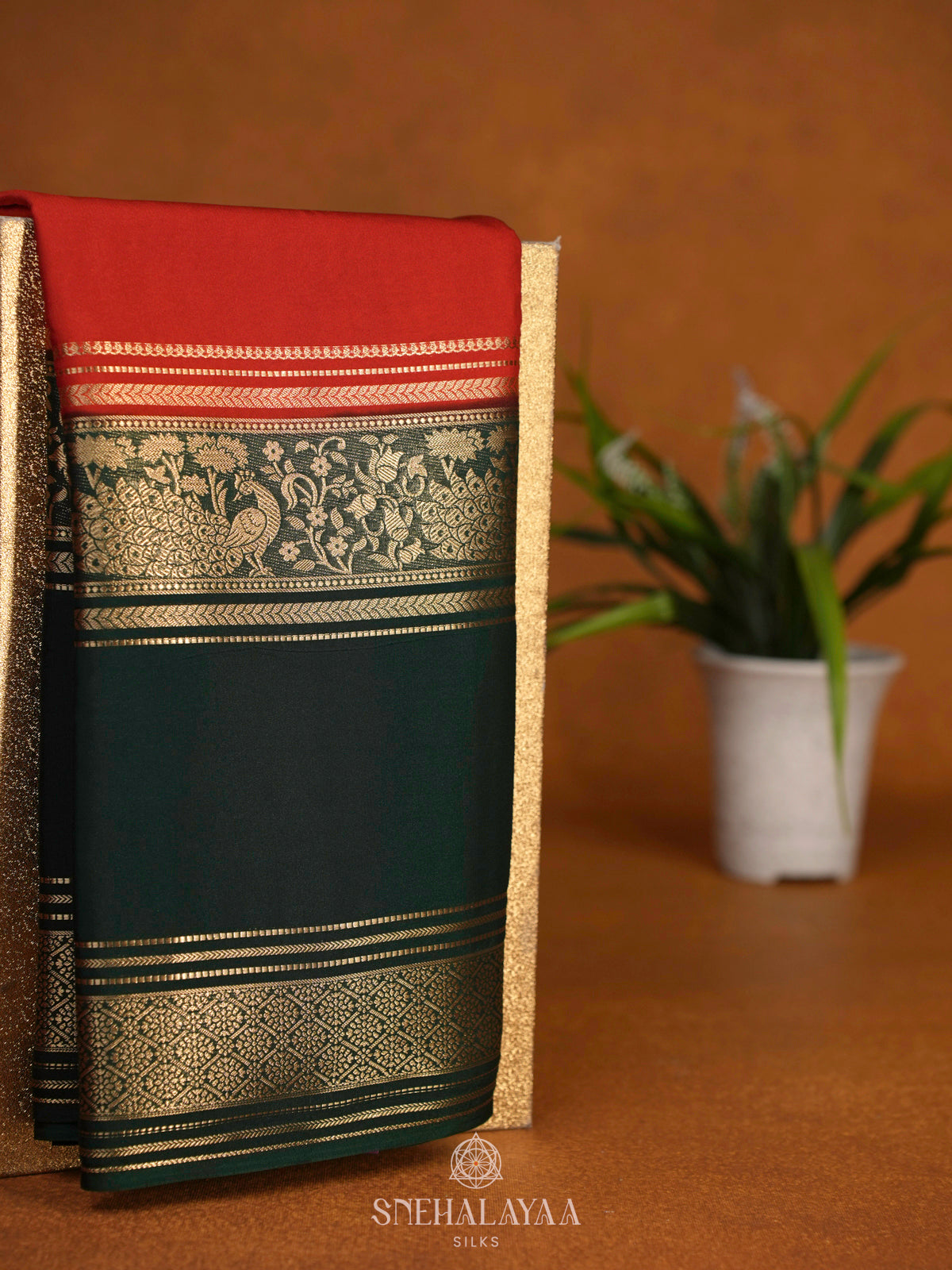 Red Mysore Silk Saree