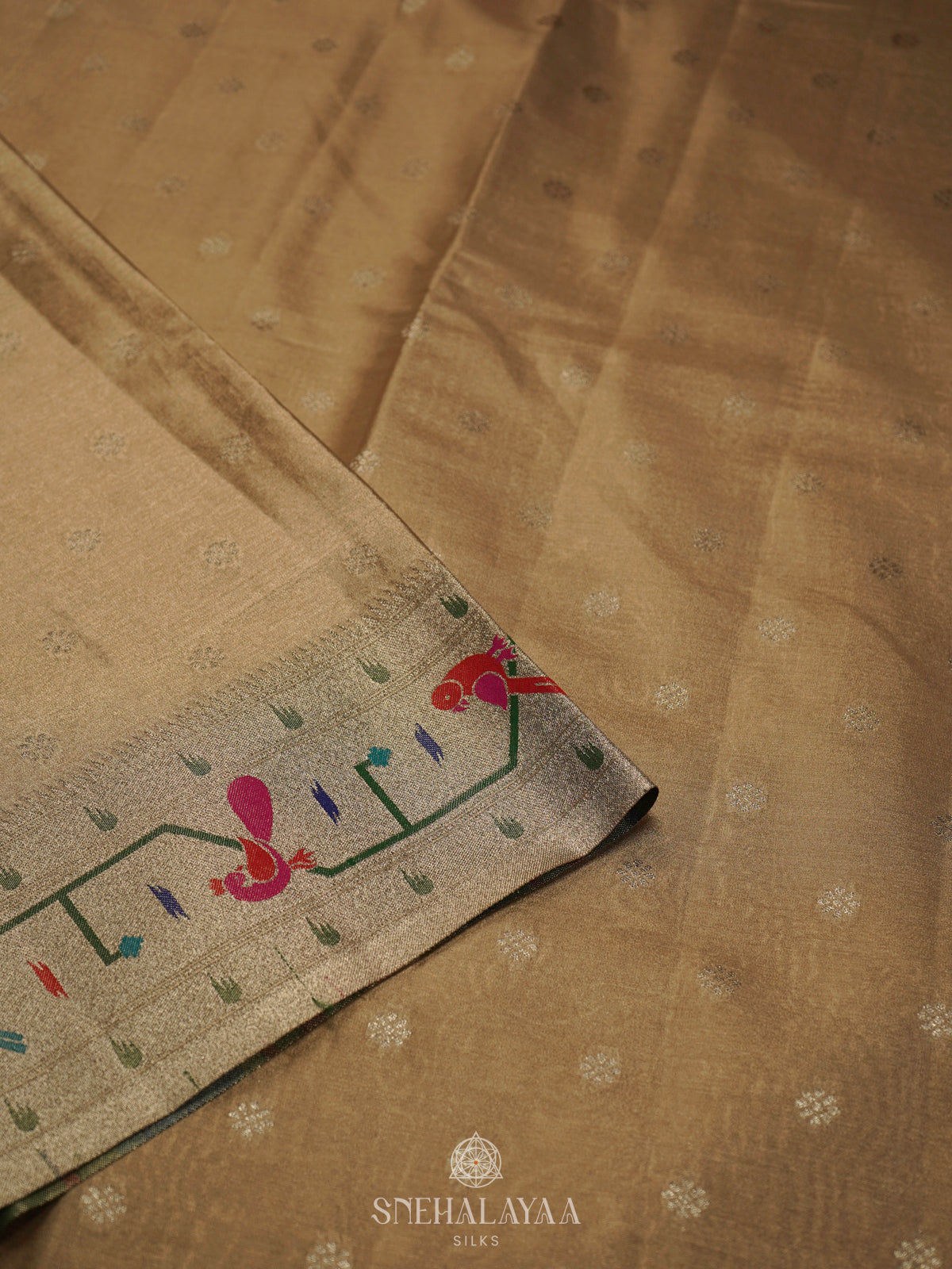 Pale Yellow Tissue Paithani Saree