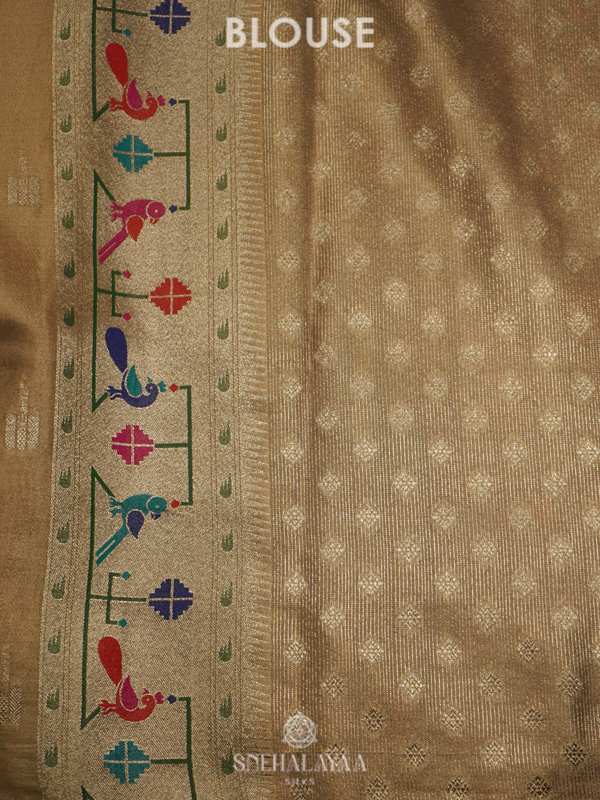 Pale Yellow Tissue Paithani Saree