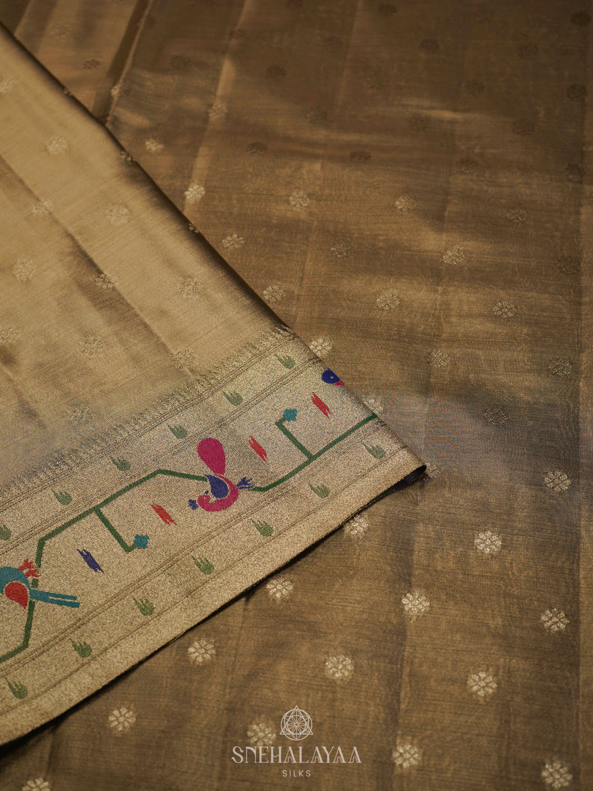 Pale Green Tissue Paithani Saree