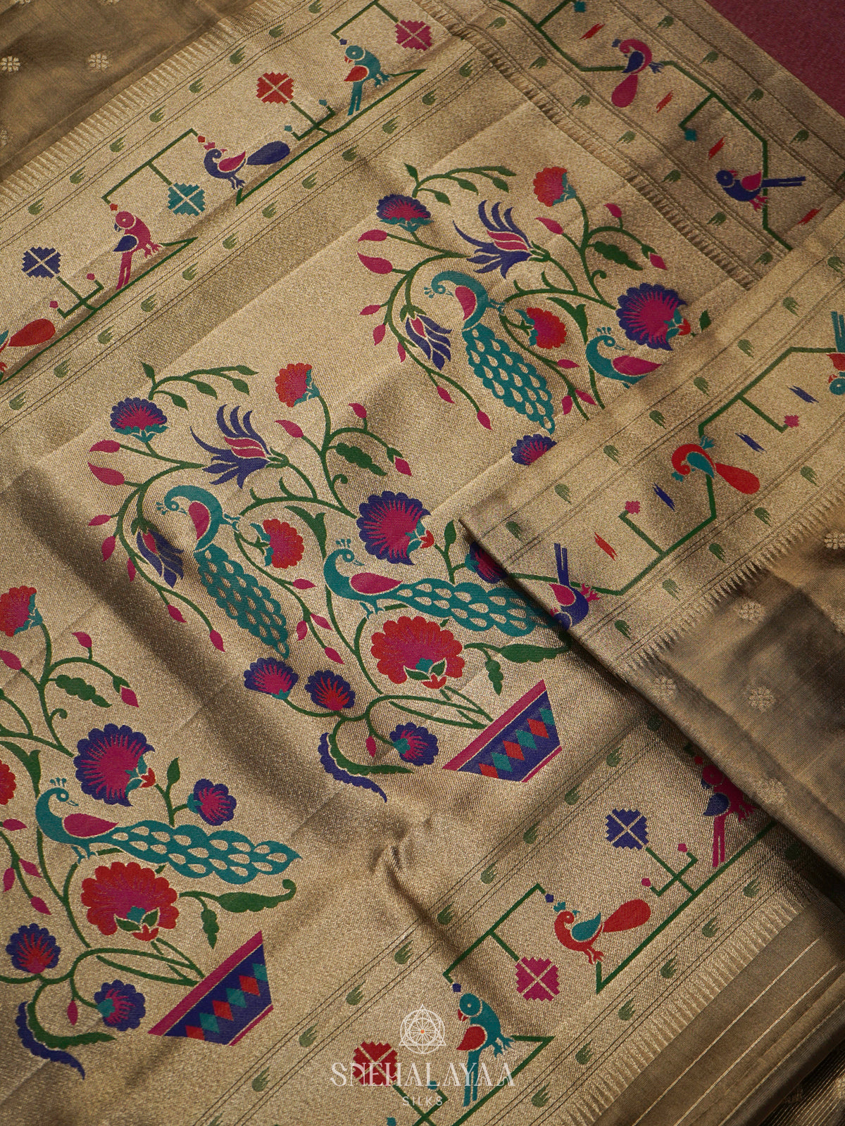 Pale Green Tissue Paithani Saree