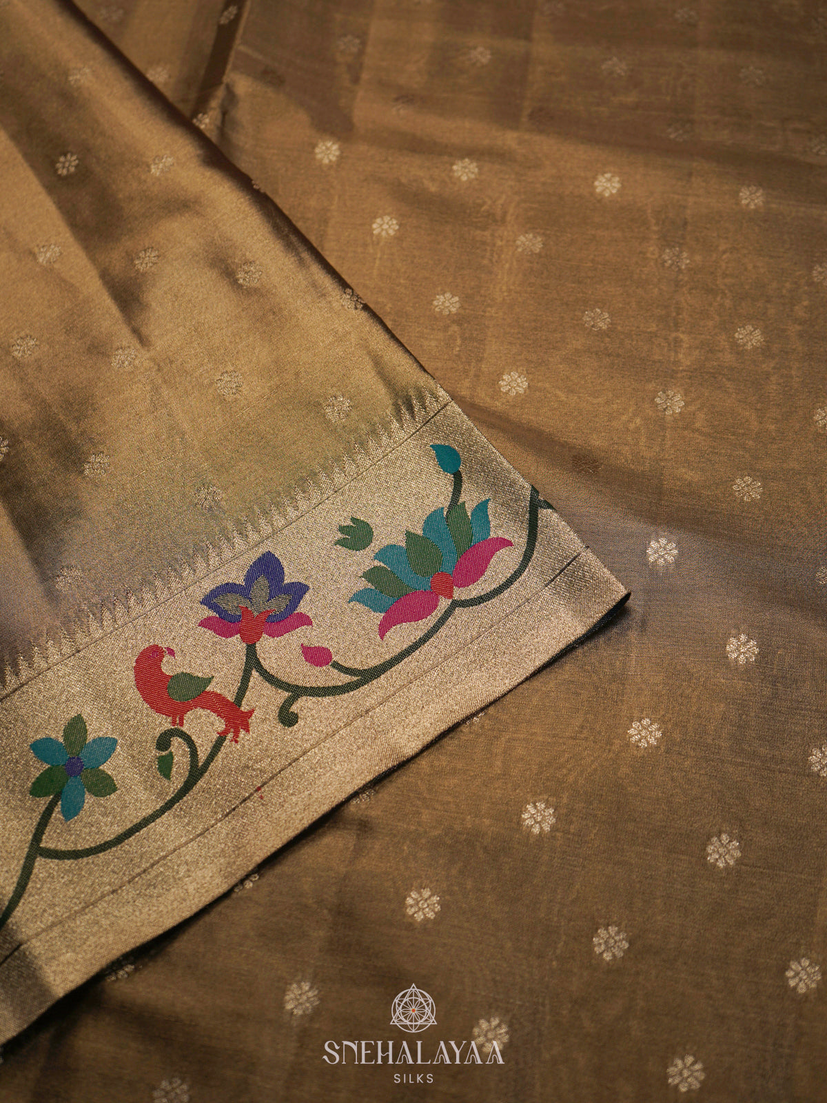 Antique Gold Tissue Paithani Saree