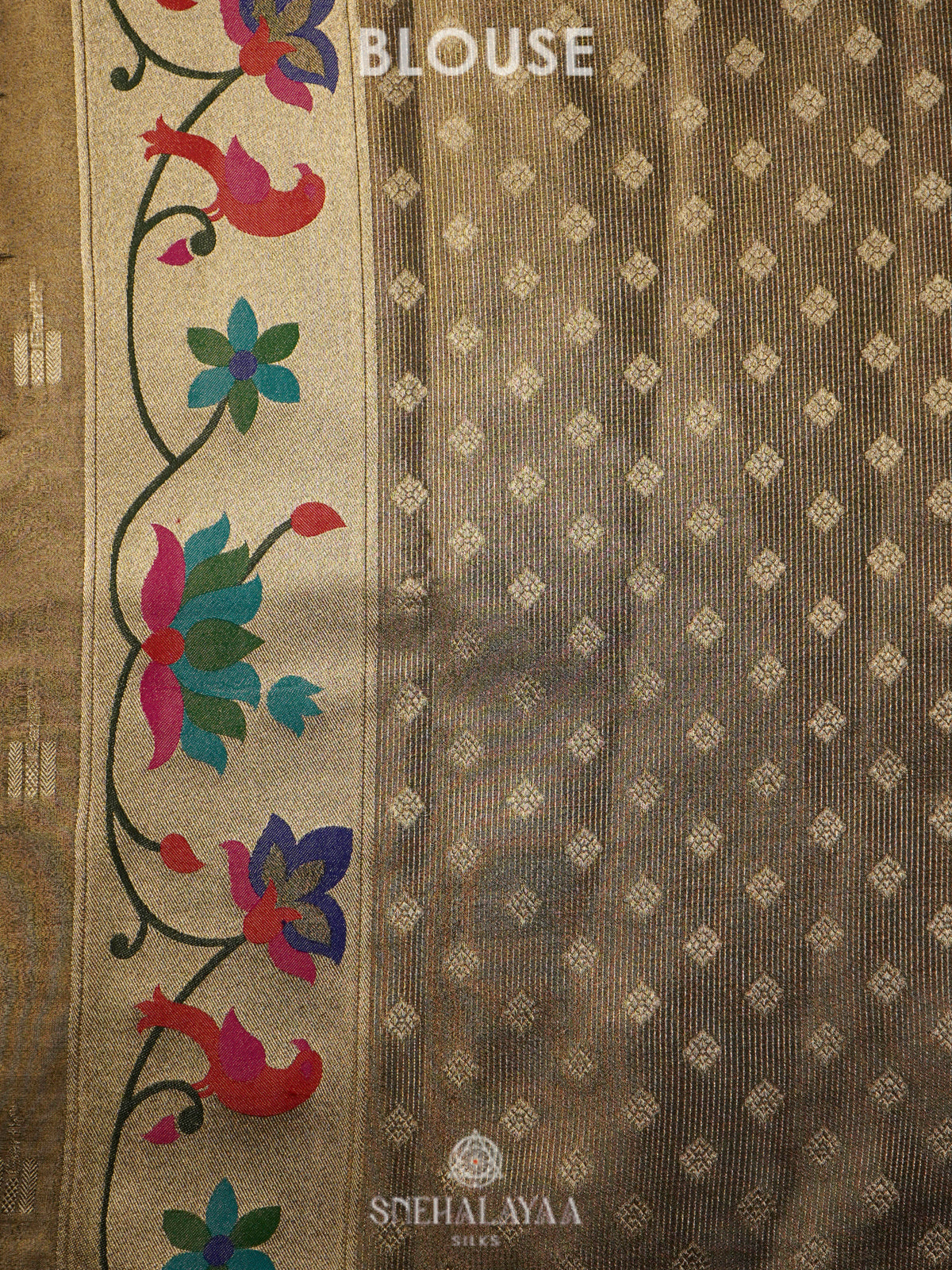 Antique Gold Tissue Paithani Saree