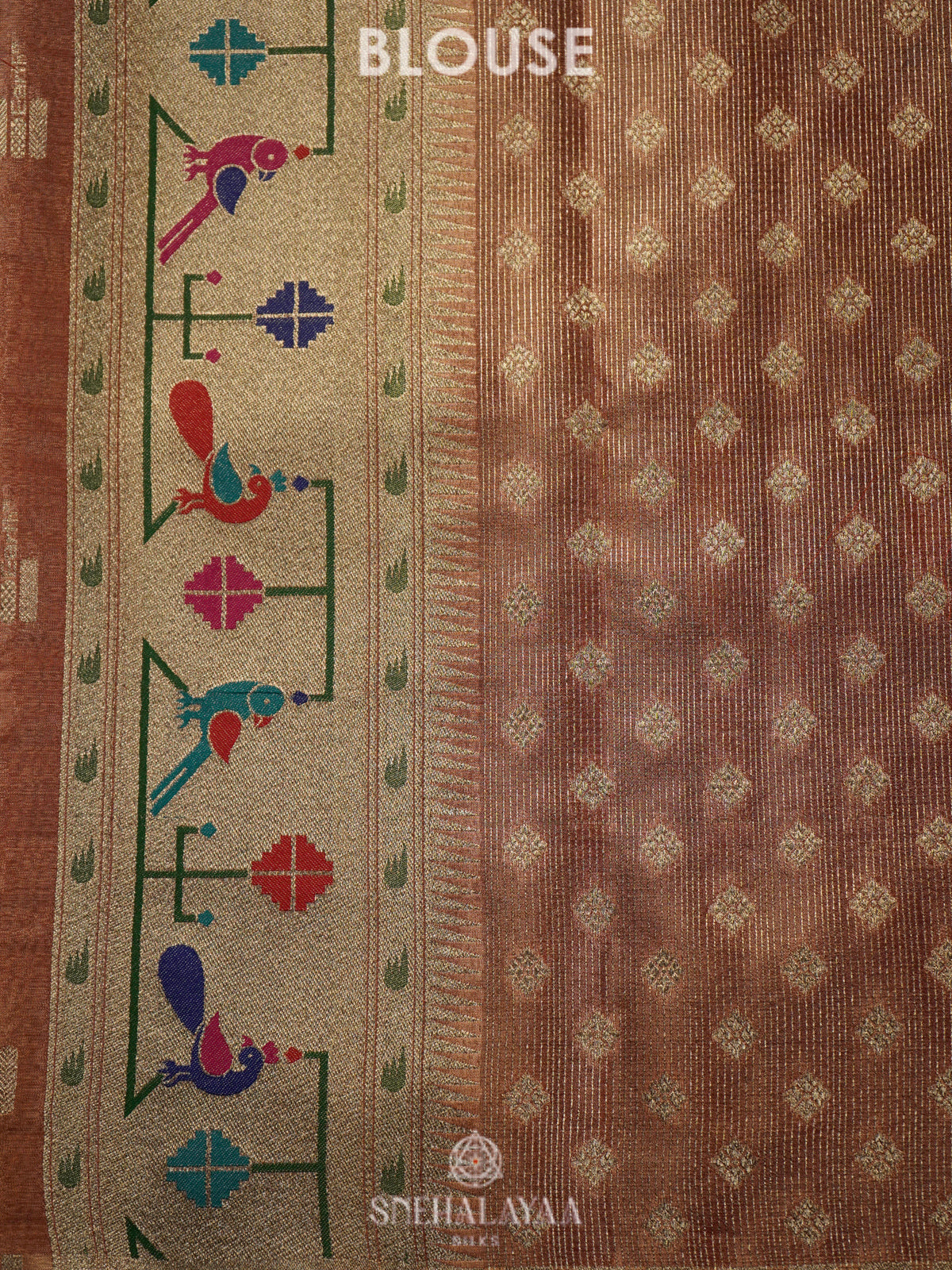 Peach Tissue Paithani Saree