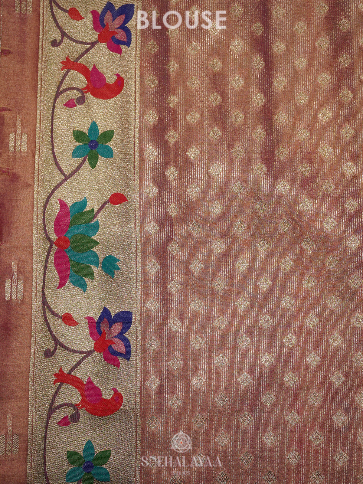 Peach Tissue Paithani Saree