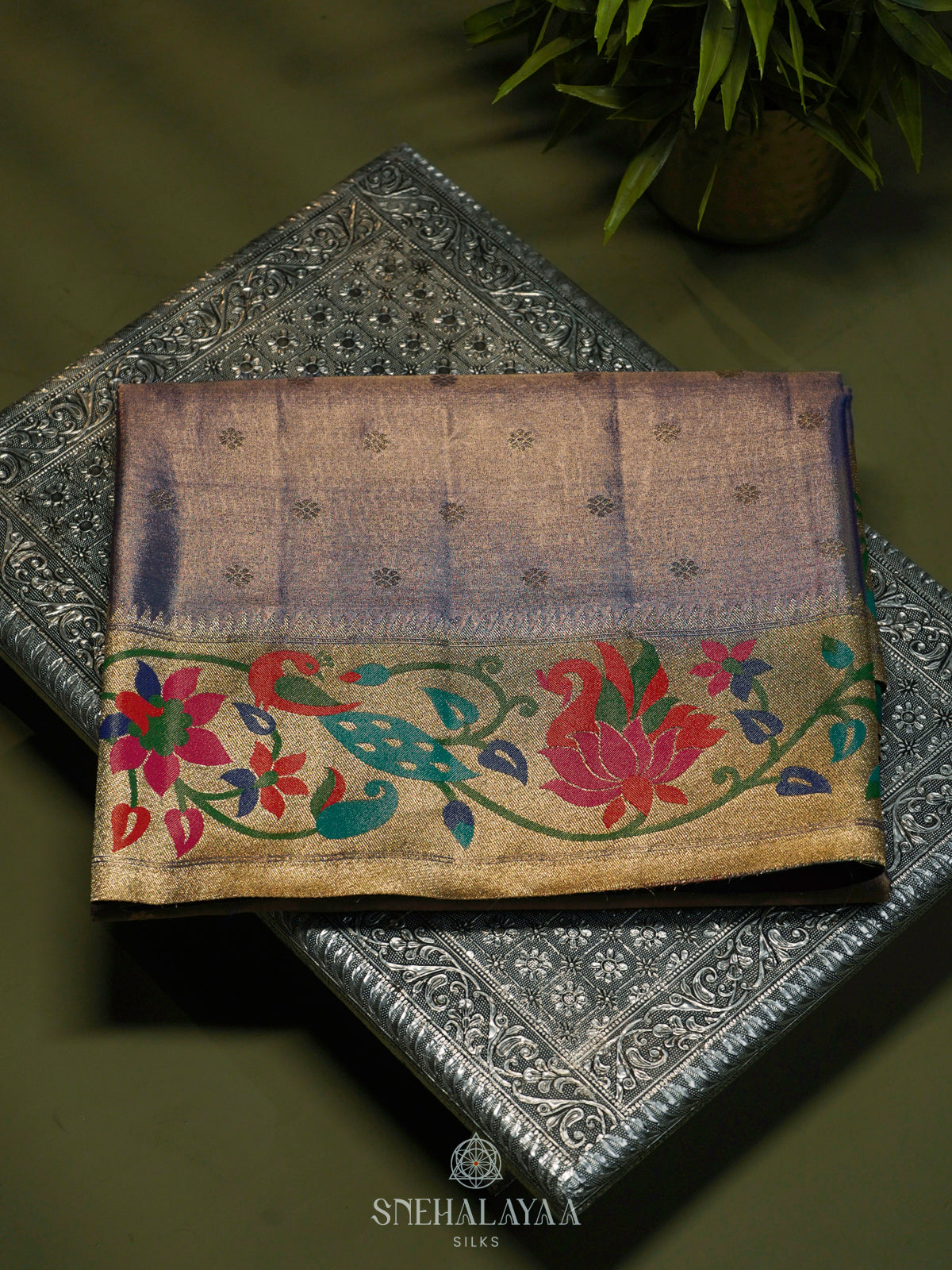 Lilac Tissue Paithani Saree