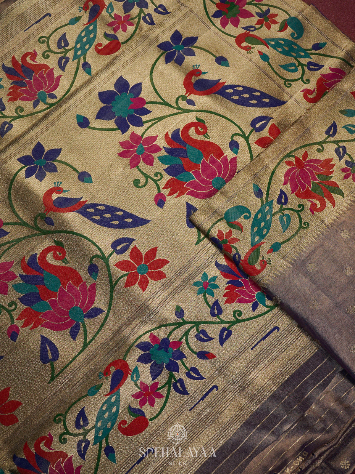 Lilac Tissue Paithani Saree